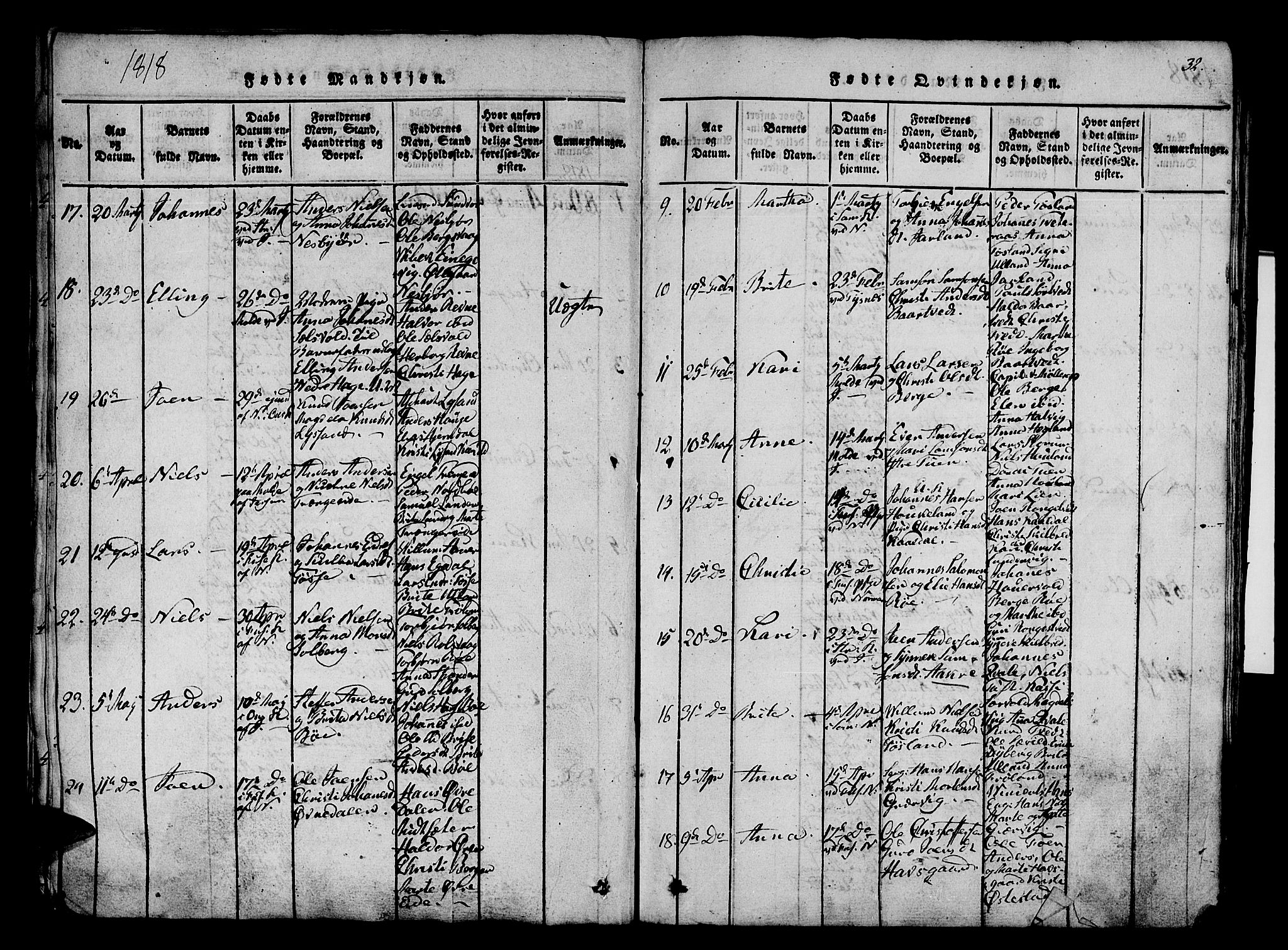 Os sokneprestembete, AV/SAB-A-99929: Parish register (official) no. A 12, 1816-1825, p. 32