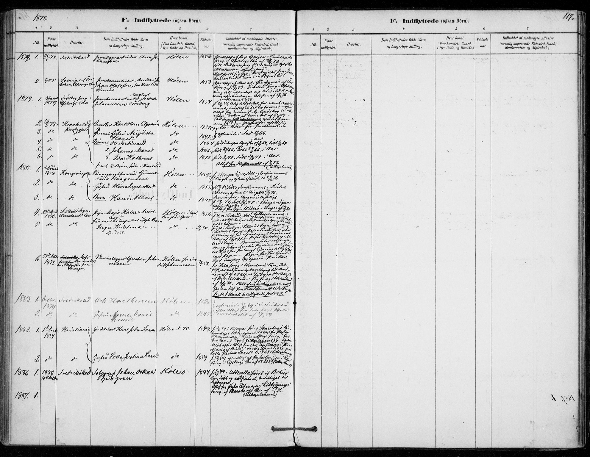 Vestby prestekontor Kirkebøker, SAO/A-10893/F/Fe/L0001: Parish register (official) no. V 1, 1878-1931, p. 117