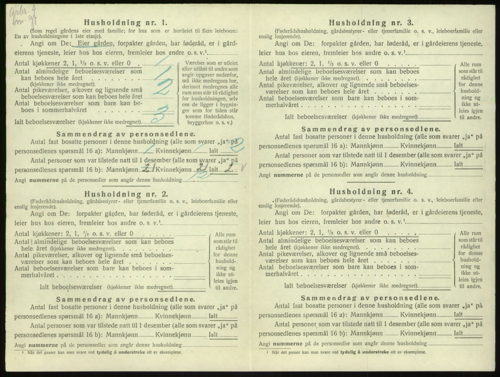 SAB, 1920 census for Lavik, 1920, p. 190