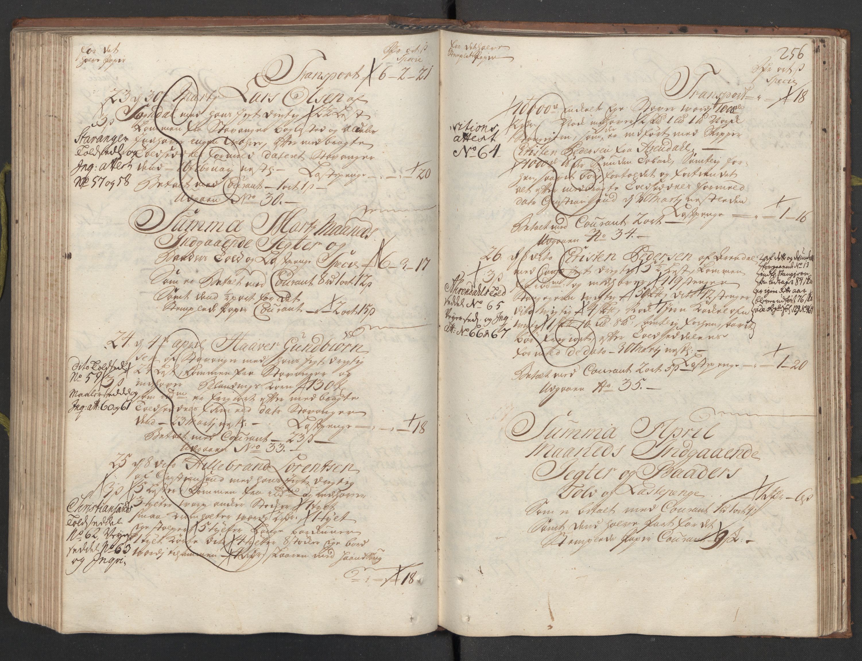 Generaltollkammeret, tollregnskaper, AV/RA-EA-5490/R26/L0023/0001: Tollregnskaper Bergen A / Inngående hovedtollbok, 1733, p. 209b-210a