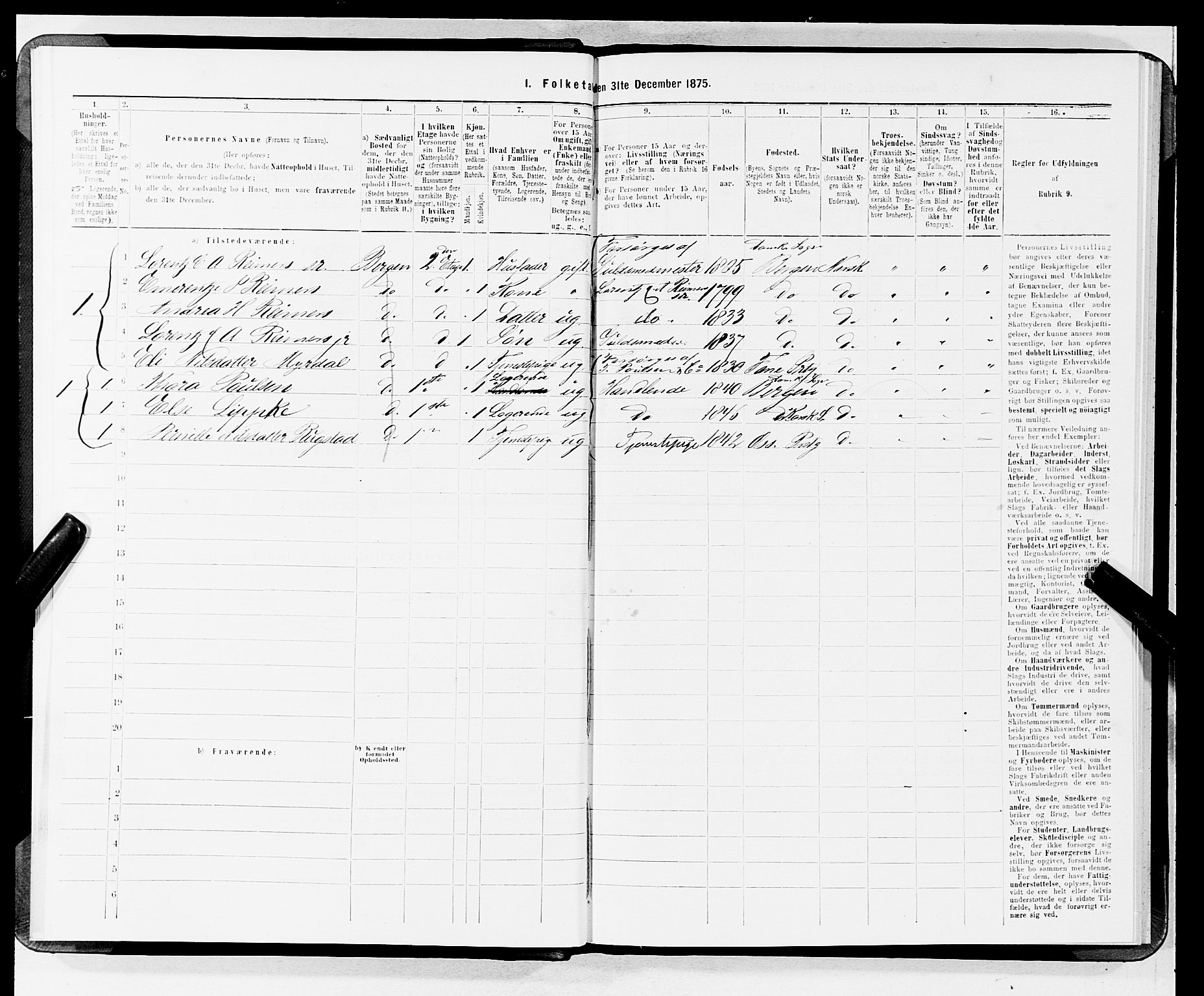 SAB, 1875 census for 1301 Bergen, 1875, p. 3226