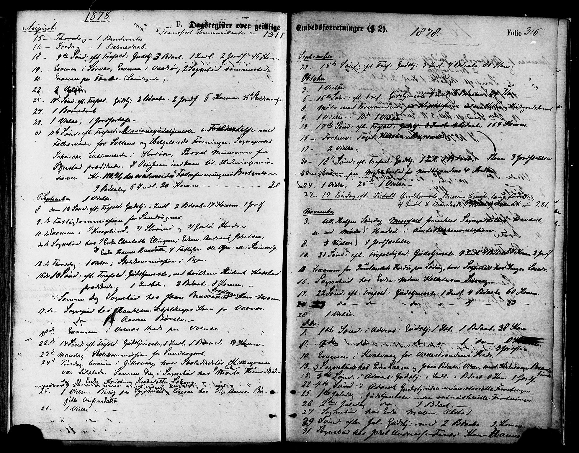 Ministerialprotokoller, klokkerbøker og fødselsregistre - Nordland, SAT/A-1459/801/L0009: Parish register (official) no. 801A09, 1876-1883, p. 316