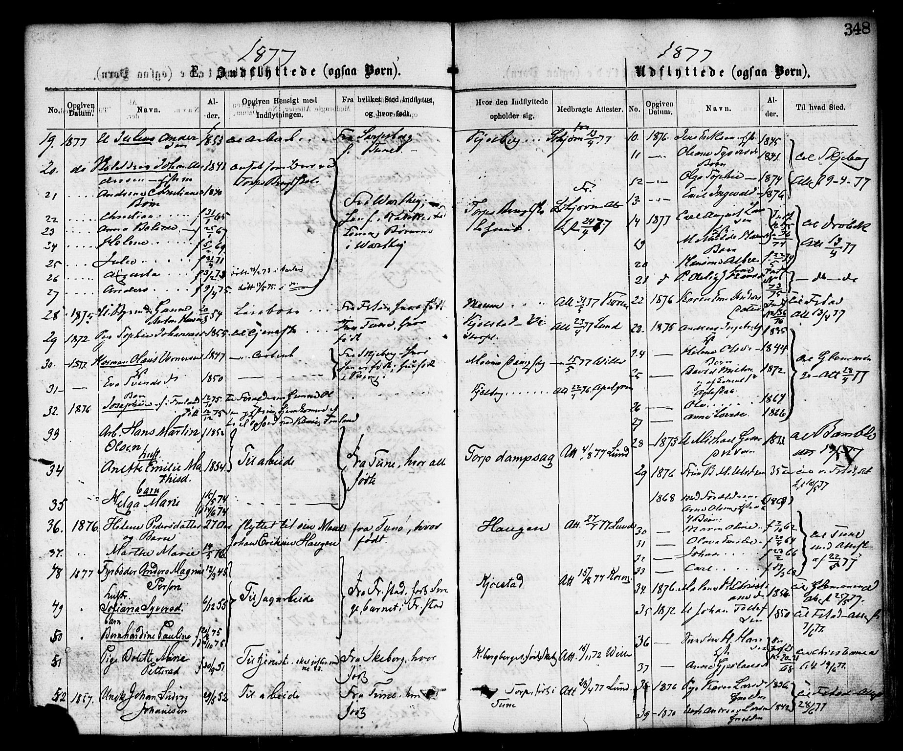 Borge prestekontor Kirkebøker, AV/SAO-A-10903/F/Fa/L0007: Parish register (official) no. I 7, 1875-1886, p. 348