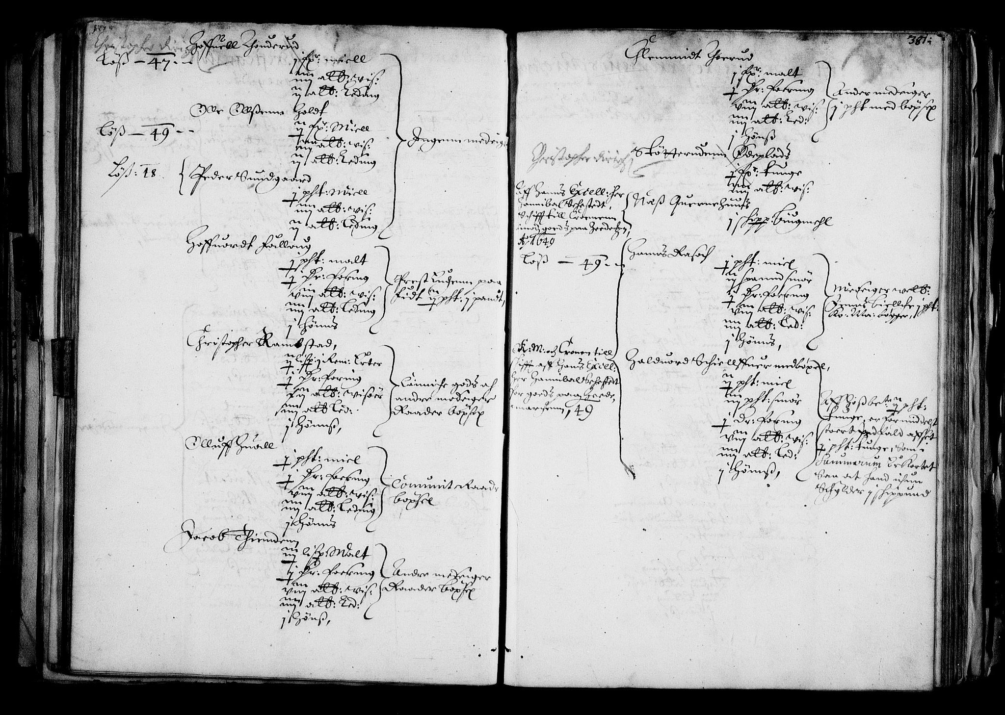 Rentekammeret inntil 1814, Realistisk ordnet avdeling, AV/RA-EA-4070/N/Na/L0001: [XI f]: Akershus stifts jordebok, 1652, p. 380b-381a