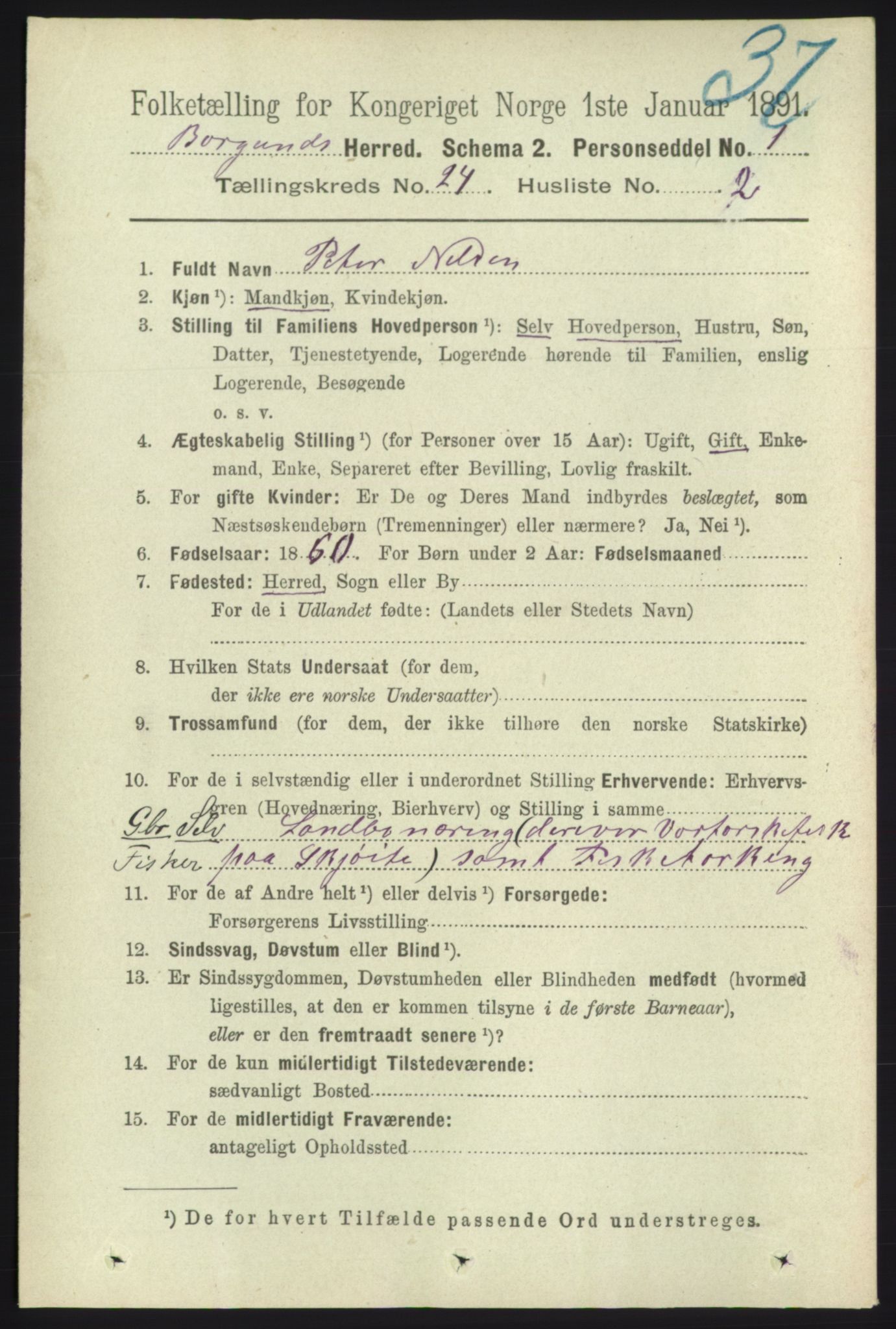 RA, 1891 census for 1531 Borgund, 1891, p. 7112