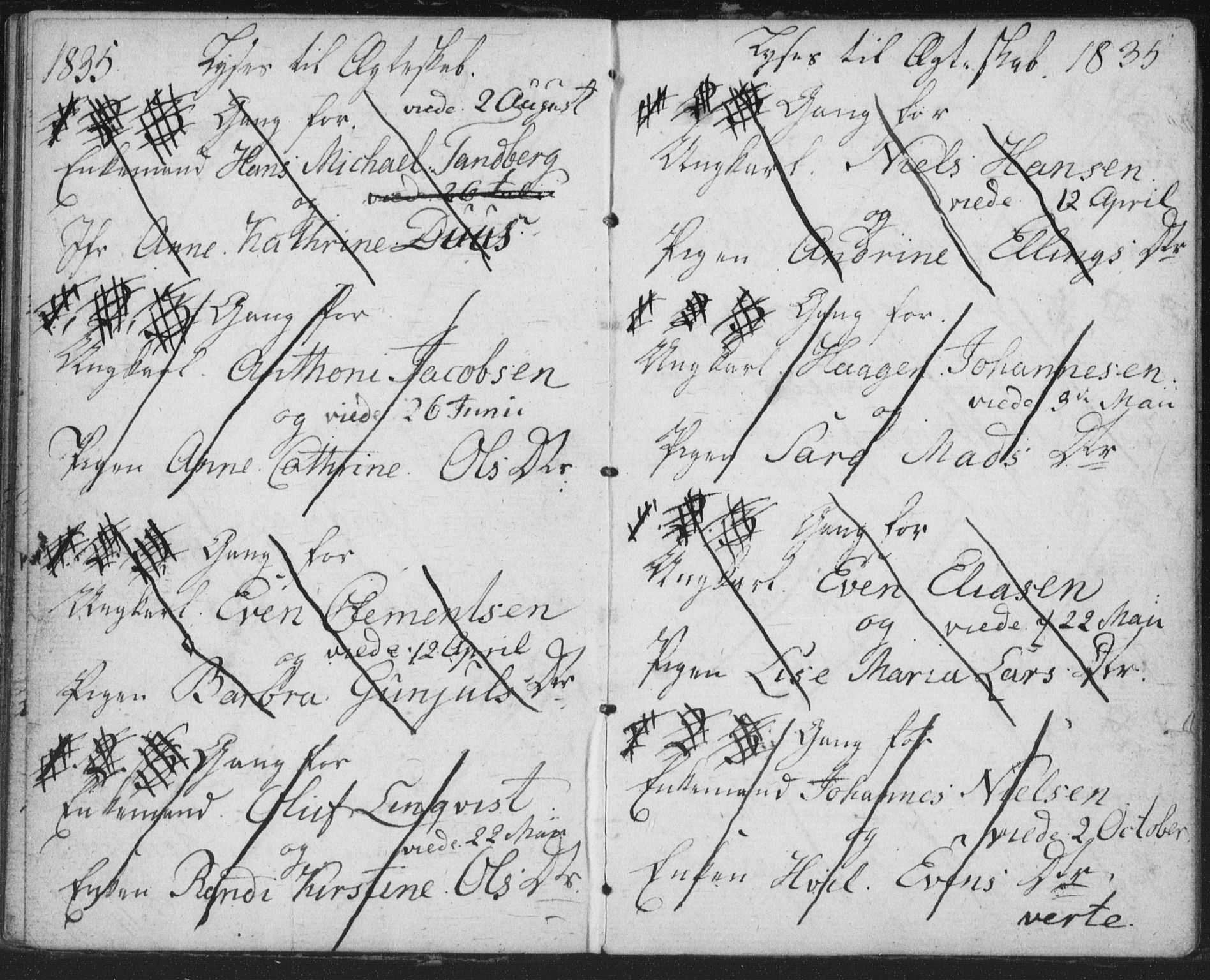 Bragernes kirkebøker, AV/SAKO-A-6/H/Ha/L0002: Banns register no. 2, 1832-1846