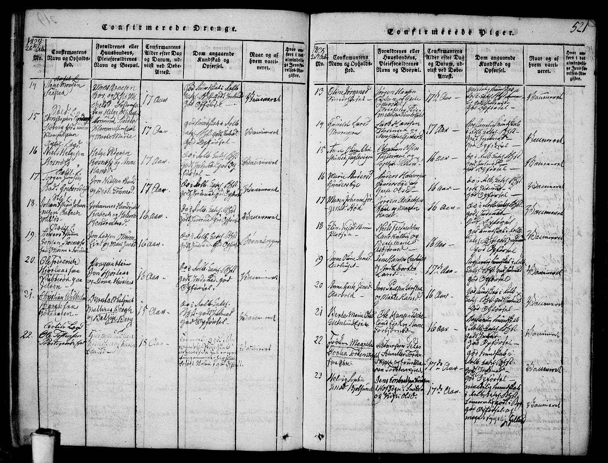 Rygge prestekontor Kirkebøker, AV/SAO-A-10084b/F/Fa/L0003: Parish register (official) no. 3, 1814-1836, p. 520-521