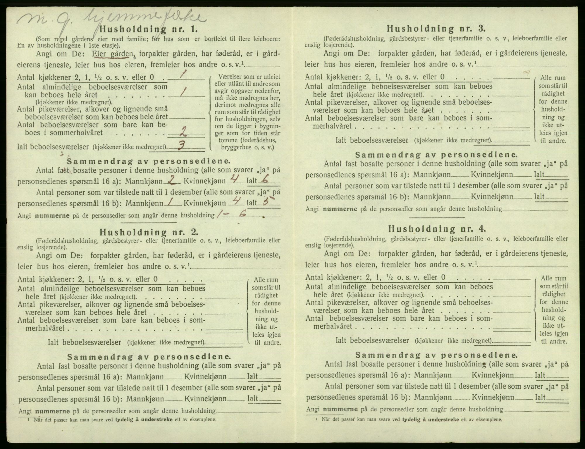 SAB, 1920 census for Fjell, 1920, p. 612