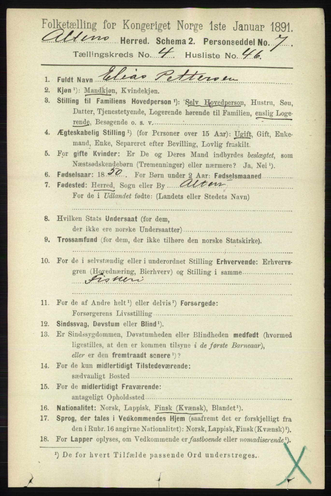 RA, 1891 census for 2012 Alta, 1891, p. 1594