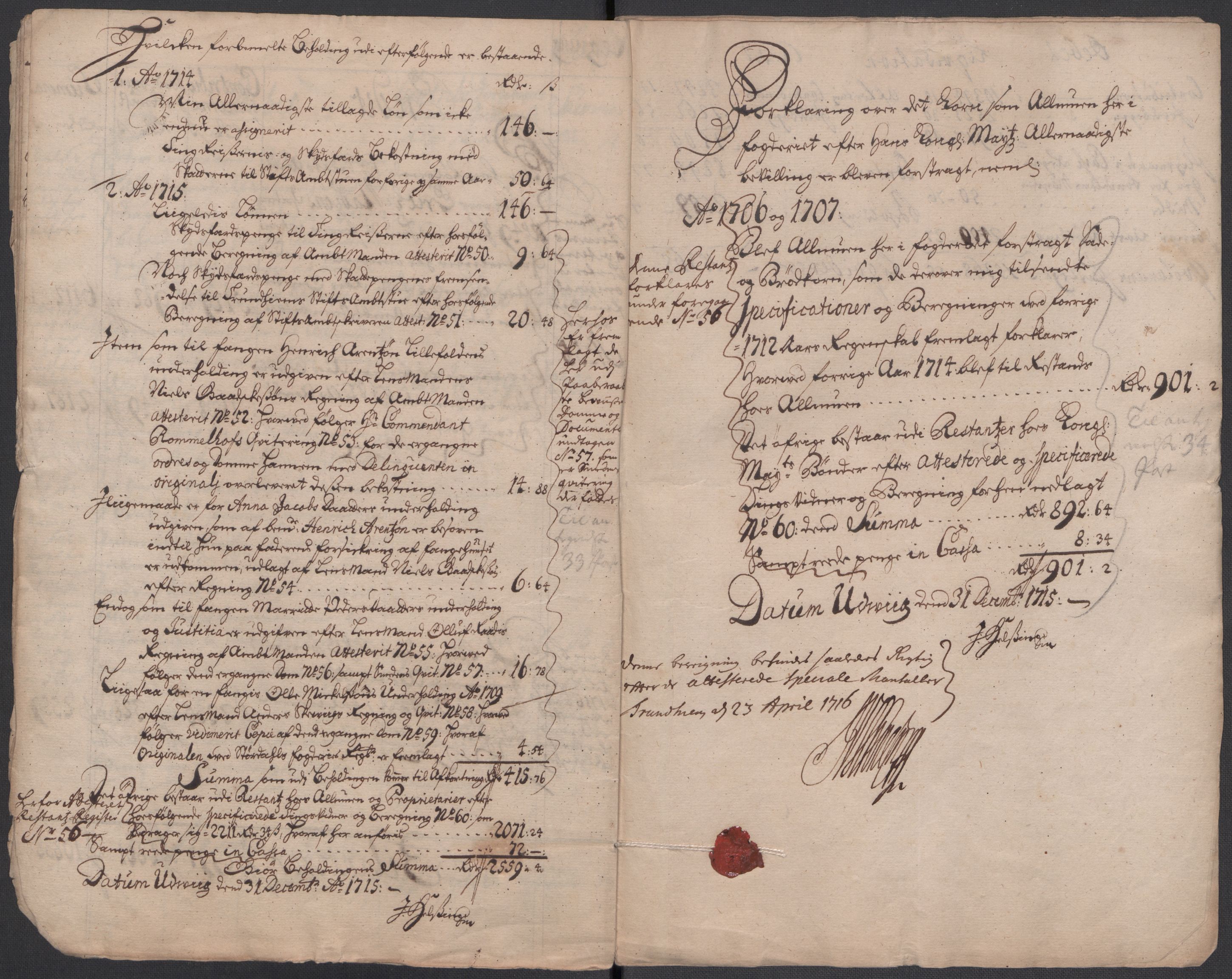 Rentekammeret inntil 1814, Reviderte regnskaper, Fogderegnskap, AV/RA-EA-4092/R63/L4323: Fogderegnskap Inderøy, 1715, p. 9