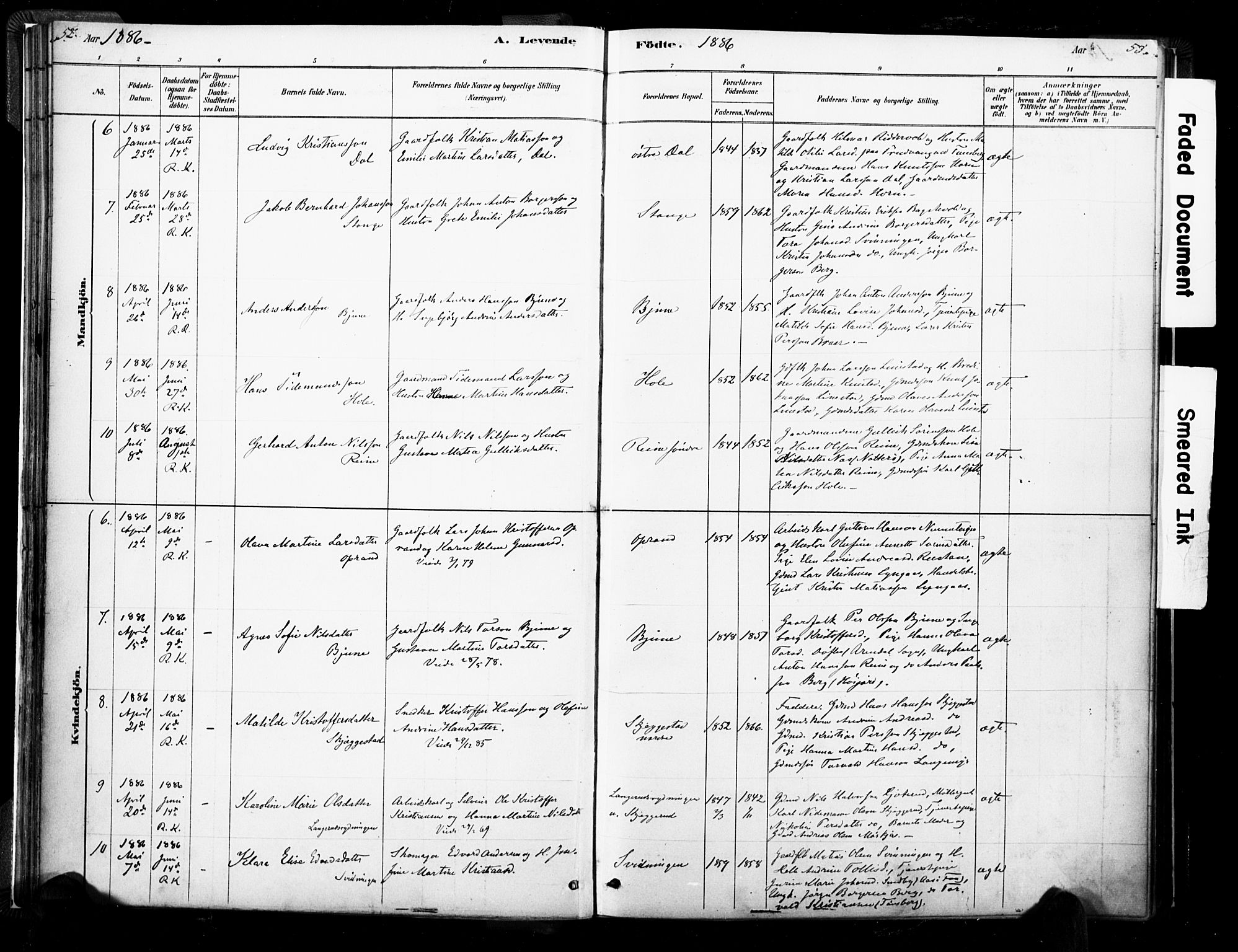 Ramnes kirkebøker, AV/SAKO-A-314/F/Fa/L0007: Parish register (official) no. I 7, 1878-1895, p. 52-53