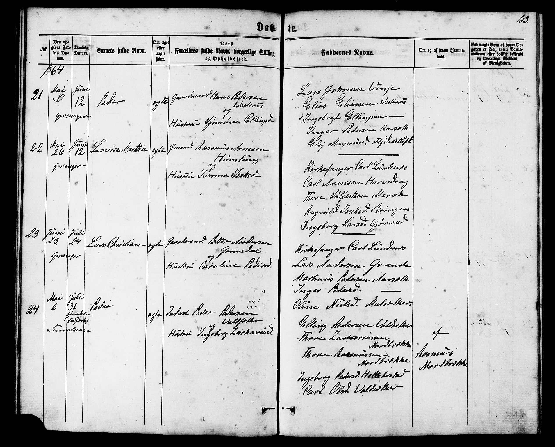 Ministerialprotokoller, klokkerbøker og fødselsregistre - Møre og Romsdal, AV/SAT-A-1454/517/L0226: Parish register (official) no. 517A06, 1862-1881, p. 23