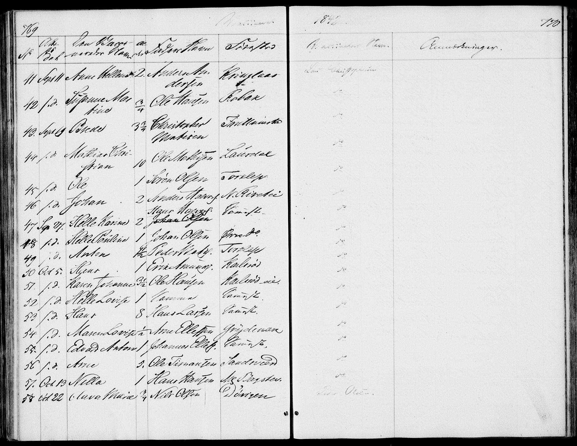 Våle kirkebøker, AV/SAKO-A-334/F/Fa/L0009b: Parish register (official) no. I 9B, 1841-1860, p. 769-770