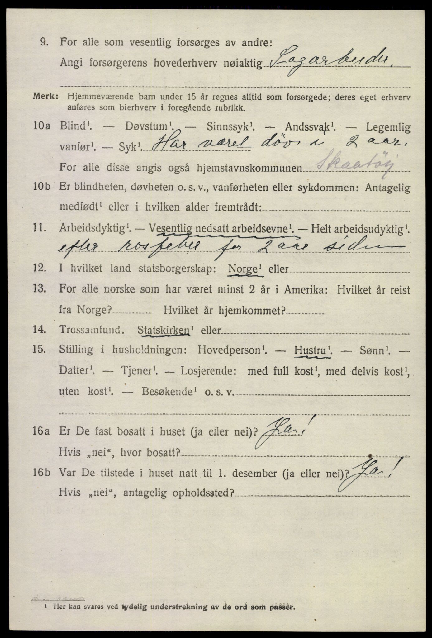 SAKO, 1920 census for Skåtøy, 1920, p. 3287