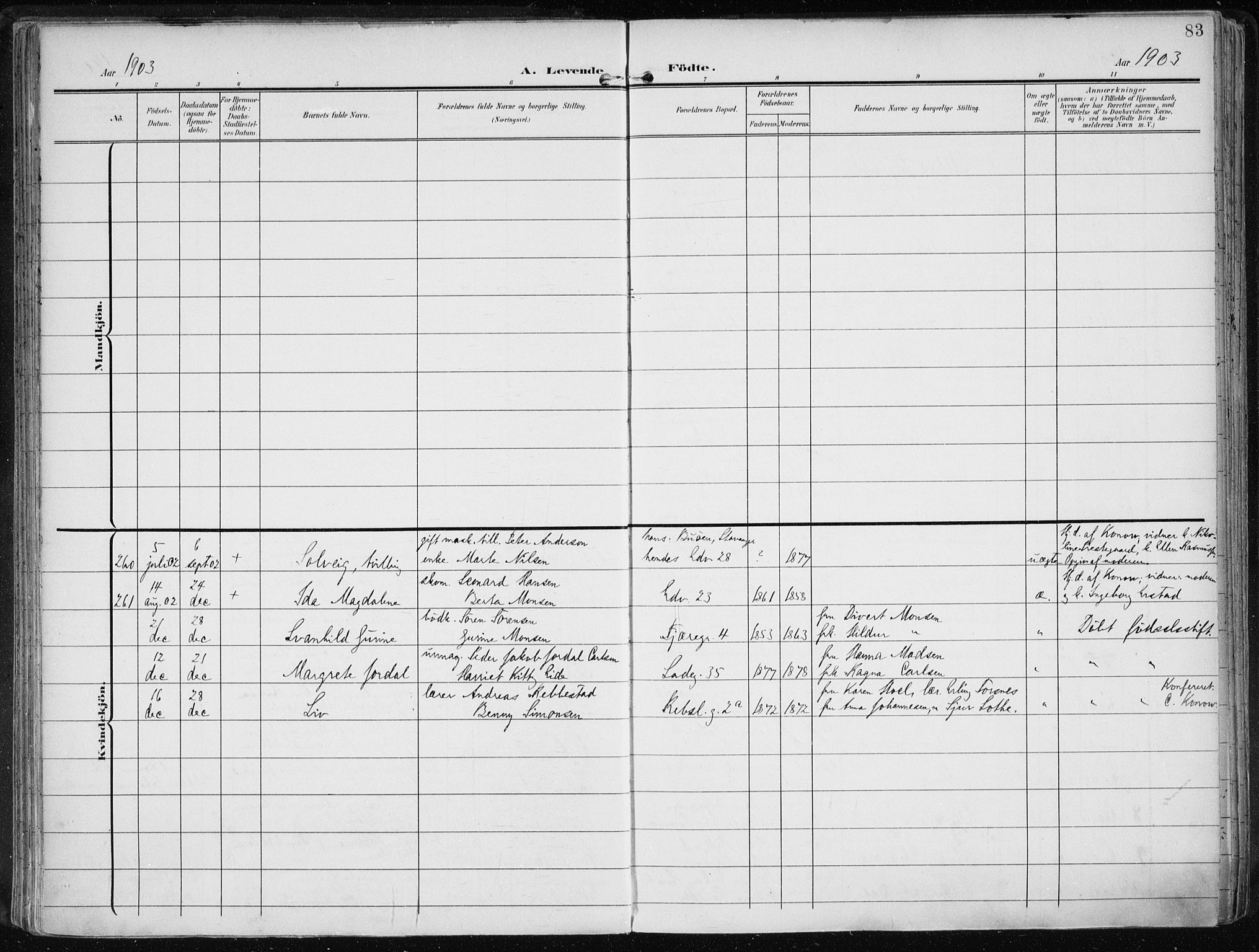 Sandviken Sokneprestembete, AV/SAB-A-77601/H/Ha/L0006: Parish register (official) no. B 3, 1901-1912, p. 83