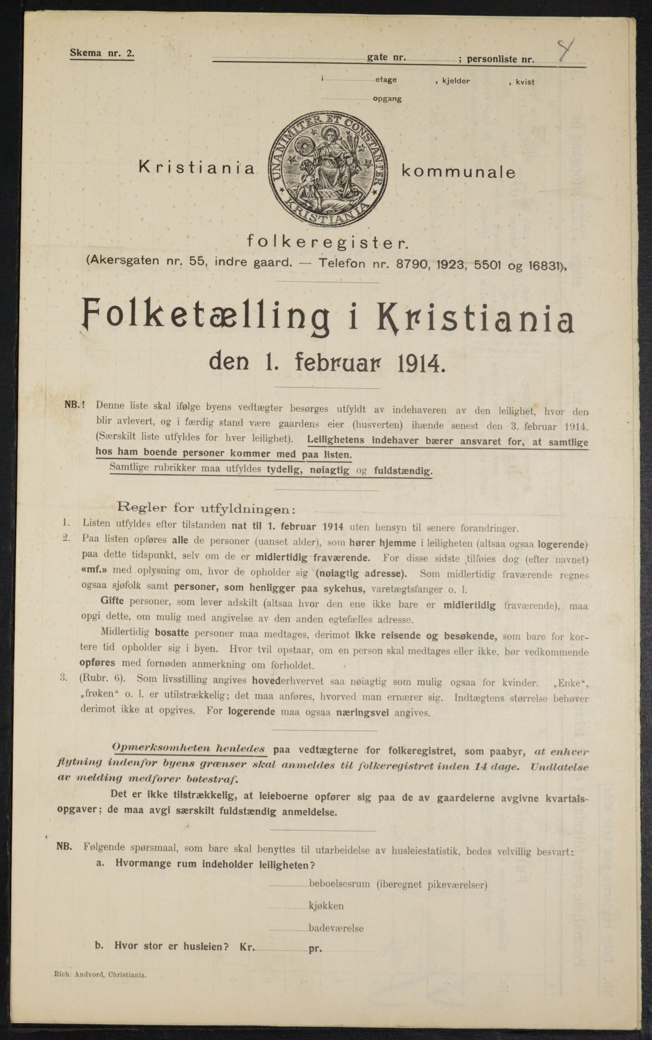 OBA, Municipal Census 1914 for Kristiania, 1914, p. 88285