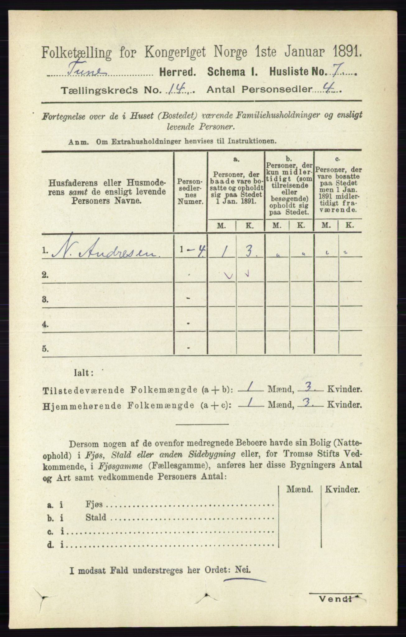 RA, 1891 census for 0130 Tune, 1891, p. 7893