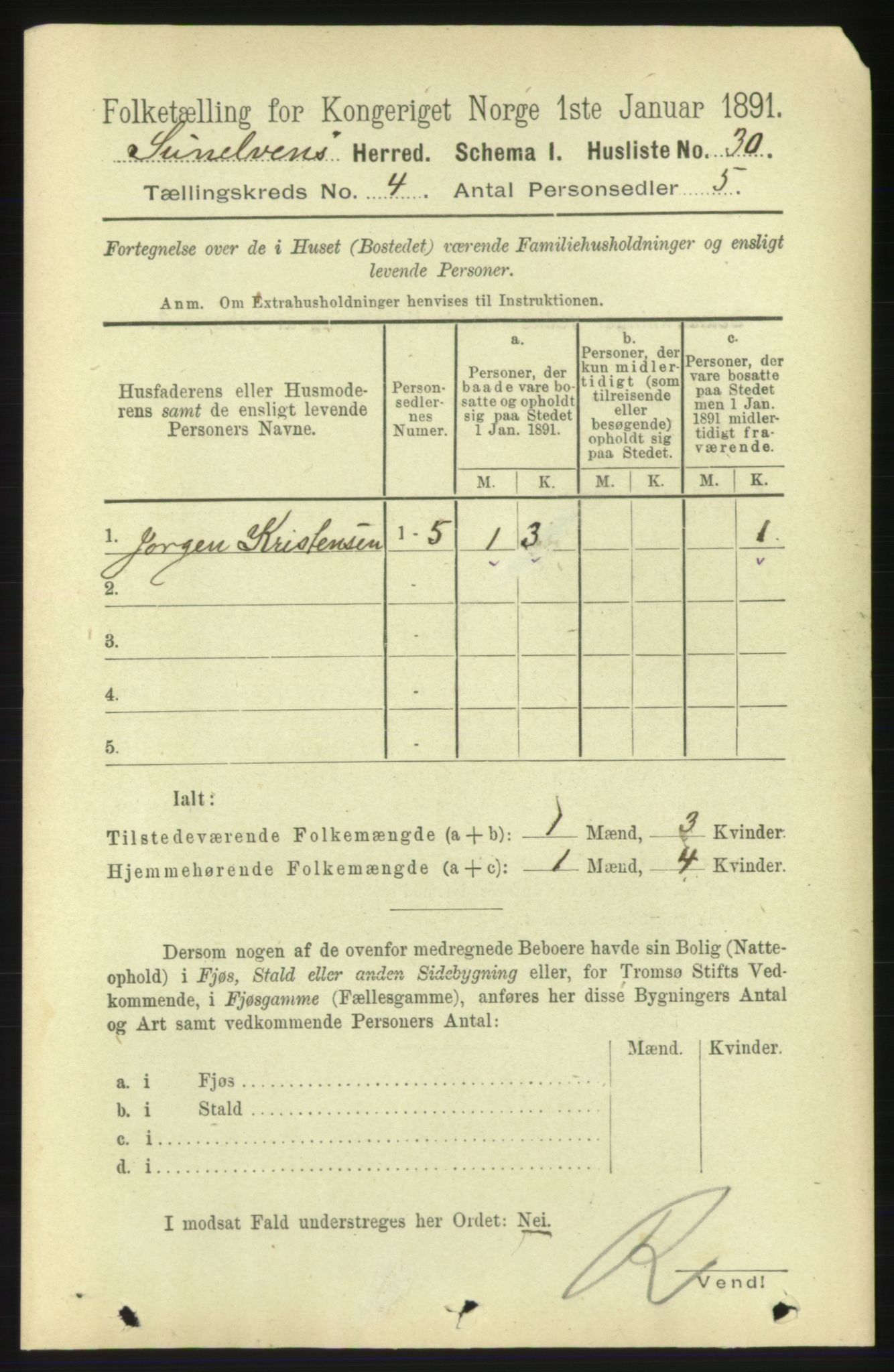 RA, 1891 census for 1523 Sunnylven, 1891, p. 867