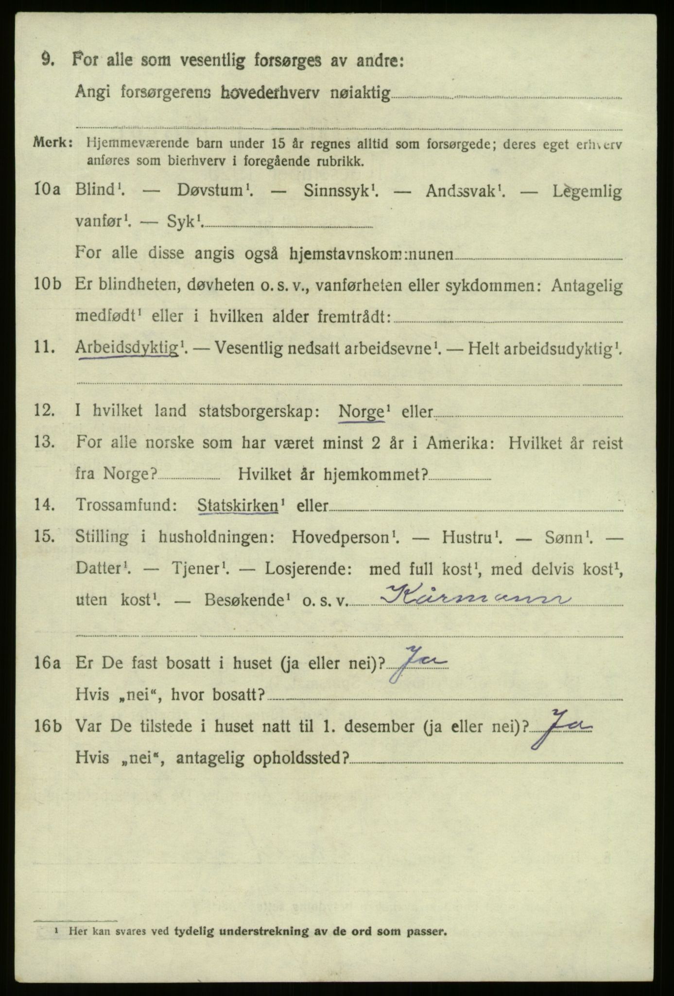 SAB, 1920 census for Selje, 1920, p. 1222