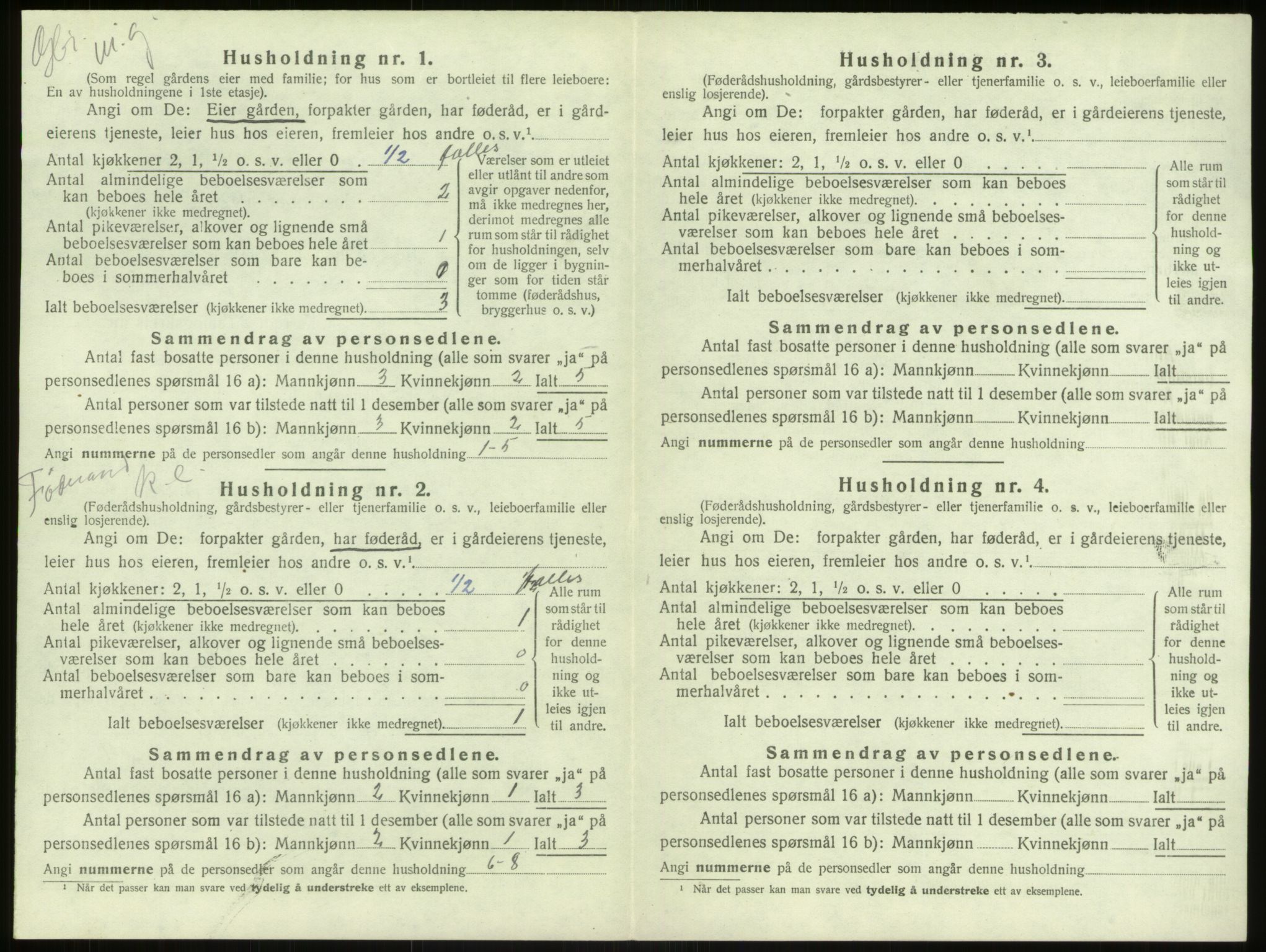 SAB, 1920 census for Haus, 1920, p. 1607