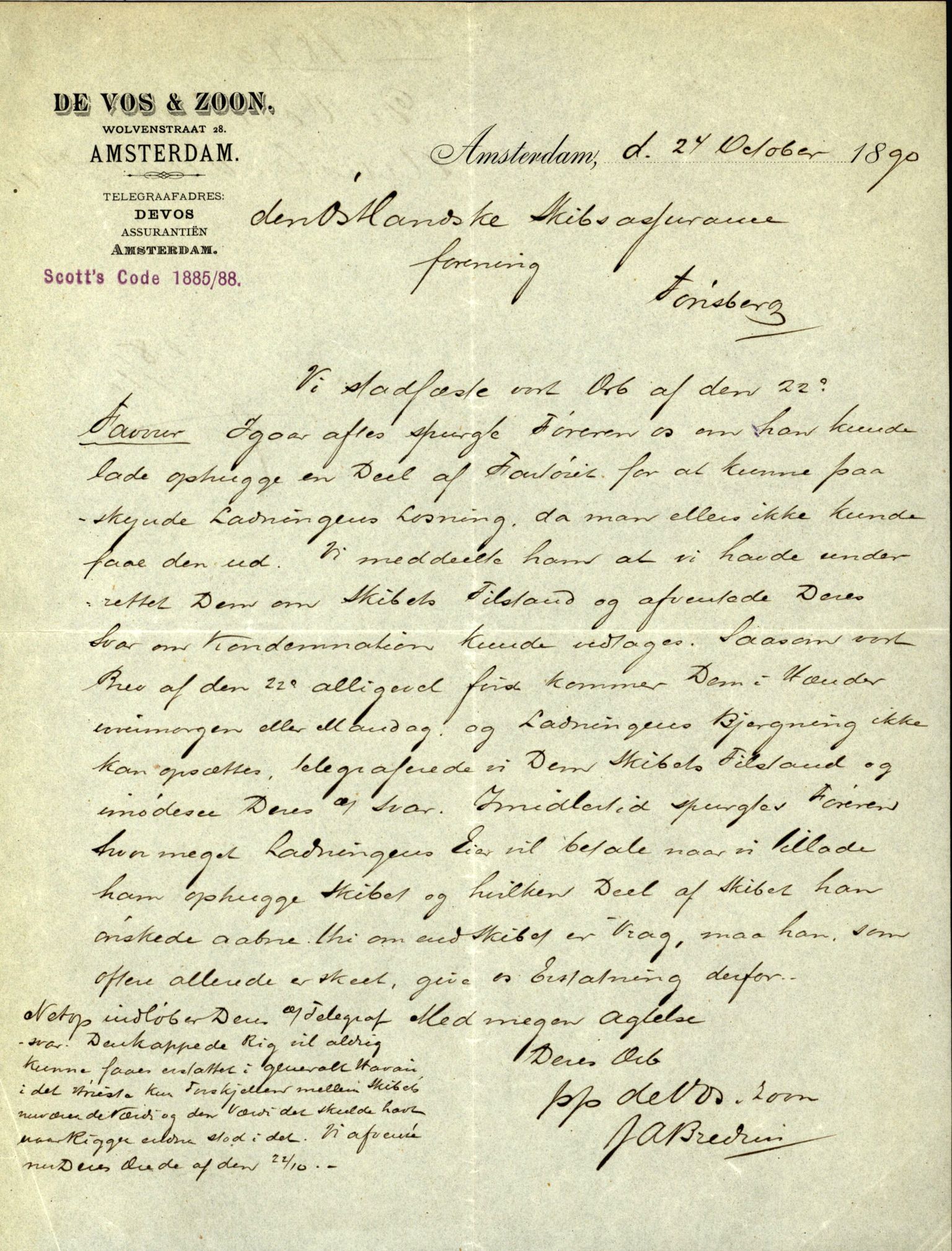 Pa 63 - Østlandske skibsassuranceforening, VEMU/A-1079/G/Ga/L0026/0005: Havaridokumenter / Kalliope, Kali, Maas, Favour, Lindesnæs, 1890, p. 62