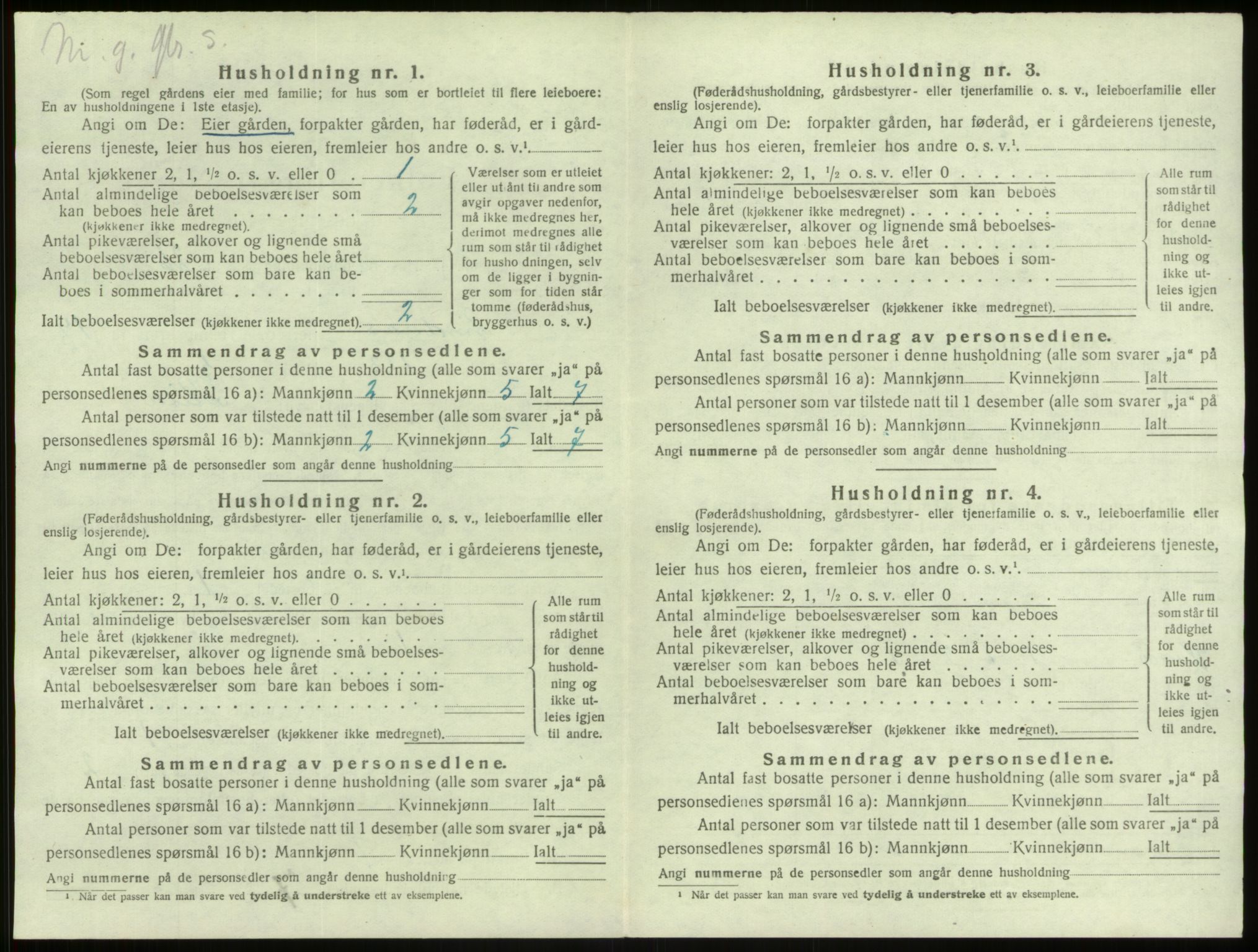 SAB, 1920 census for Lindås, 1920, p. 1272