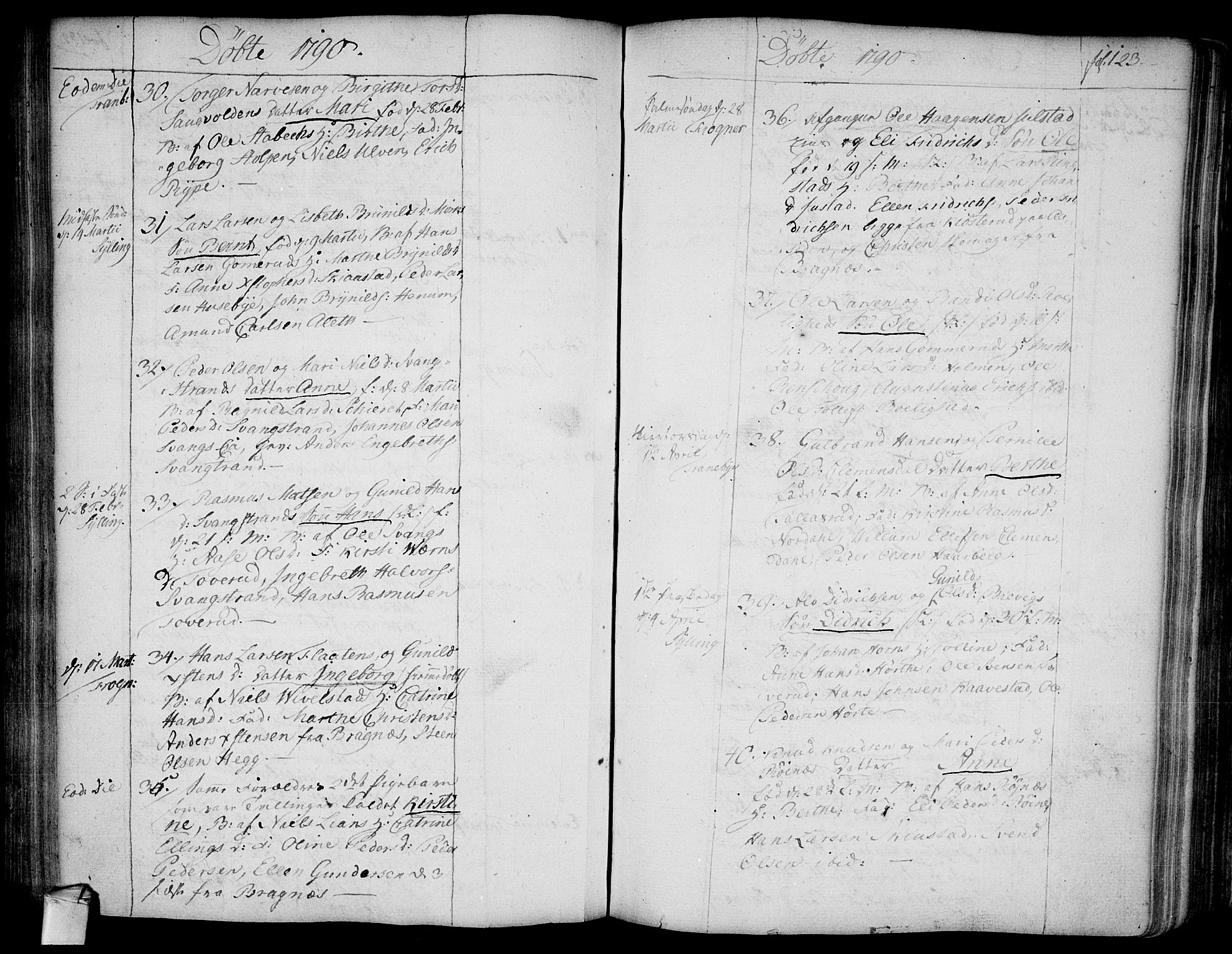 Lier kirkebøker, SAKO/A-230/F/Fa/L0006: Parish register (official) no. I 6, 1777-1794, p. 123