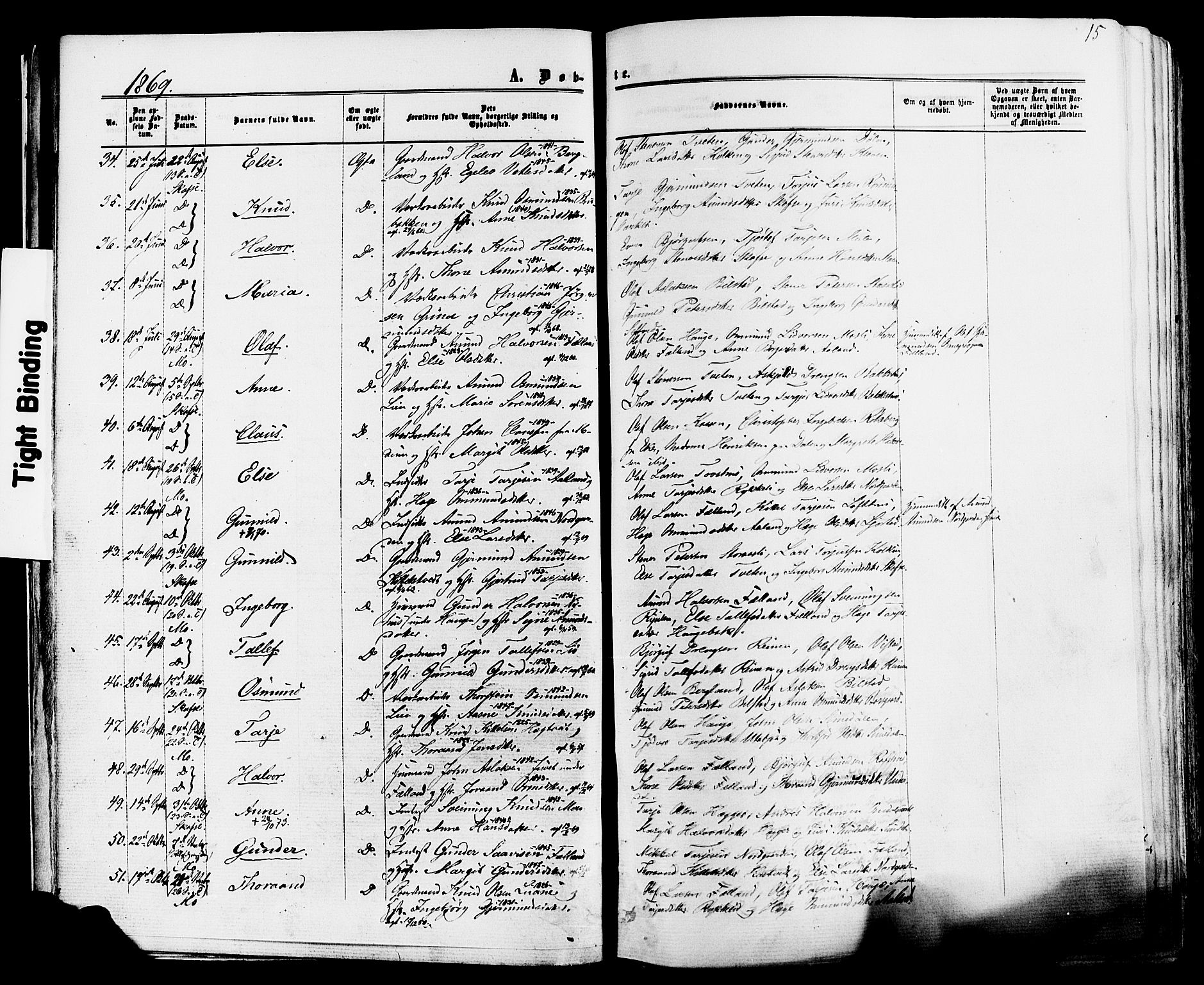 Mo kirkebøker, AV/SAKO-A-286/F/Fa/L0006: Parish register (official) no. I 6, 1865-1885, p. 15