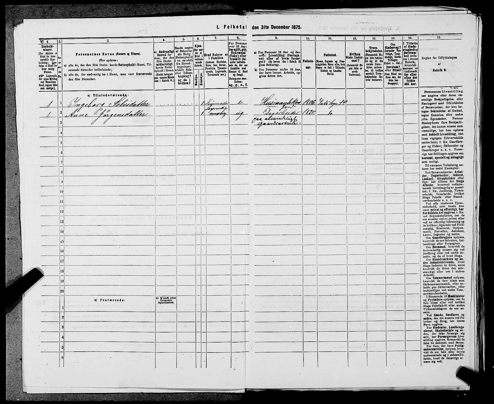 SAST, 1875 census for 1154P Skjold, 1875, p. 1110