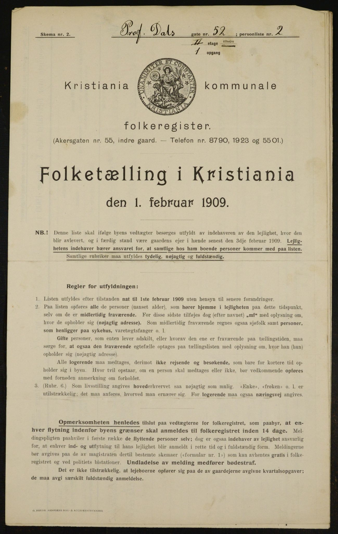 OBA, Municipal Census 1909 for Kristiania, 1909, p. 74112