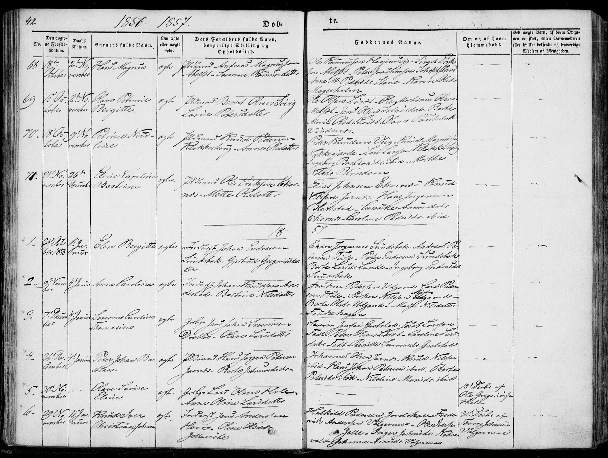Ministerialprotokoller, klokkerbøker og fødselsregistre - Møre og Romsdal, SAT/A-1454/522/L0313: Parish register (official) no. 522A08, 1852-1862, p. 42