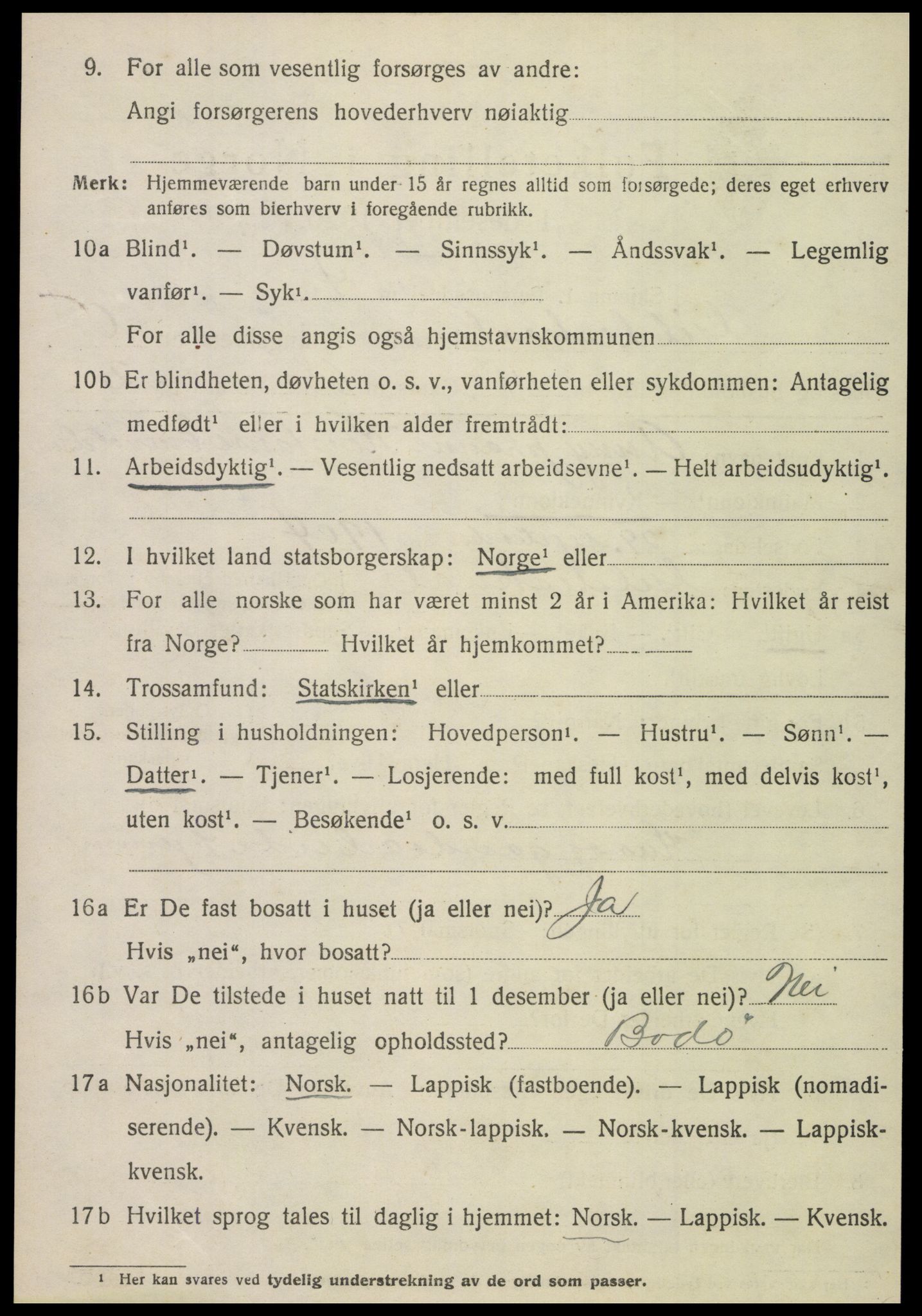 SAT, 1920 census for Gildeskål, 1920, p. 4993