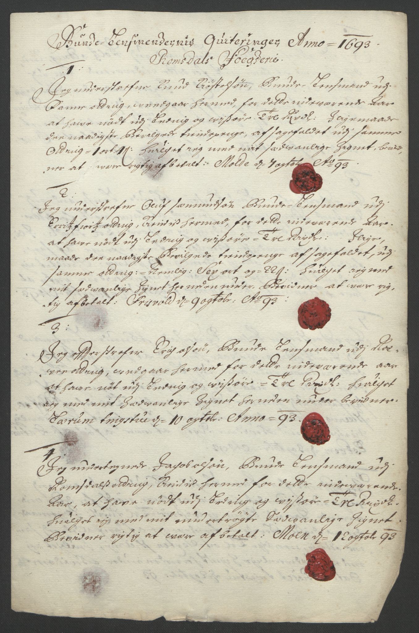 Rentekammeret inntil 1814, Reviderte regnskaper, Fogderegnskap, AV/RA-EA-4092/R55/L3651: Fogderegnskap Romsdal, 1693-1694, p. 155