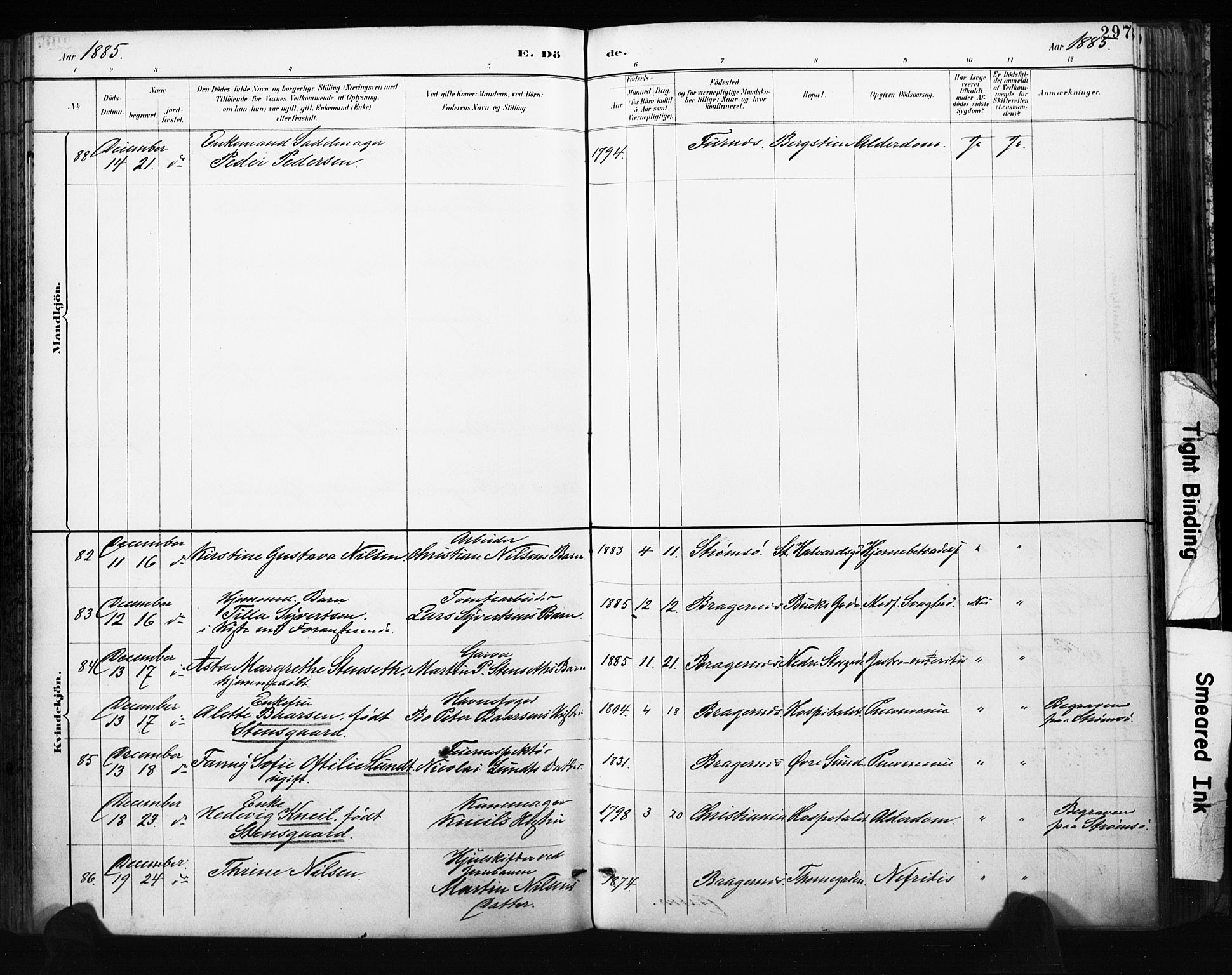 Bragernes kirkebøker, AV/SAKO-A-6/F/Fb/L0007: Parish register (official) no. II 7, 1885-1893, p. 297