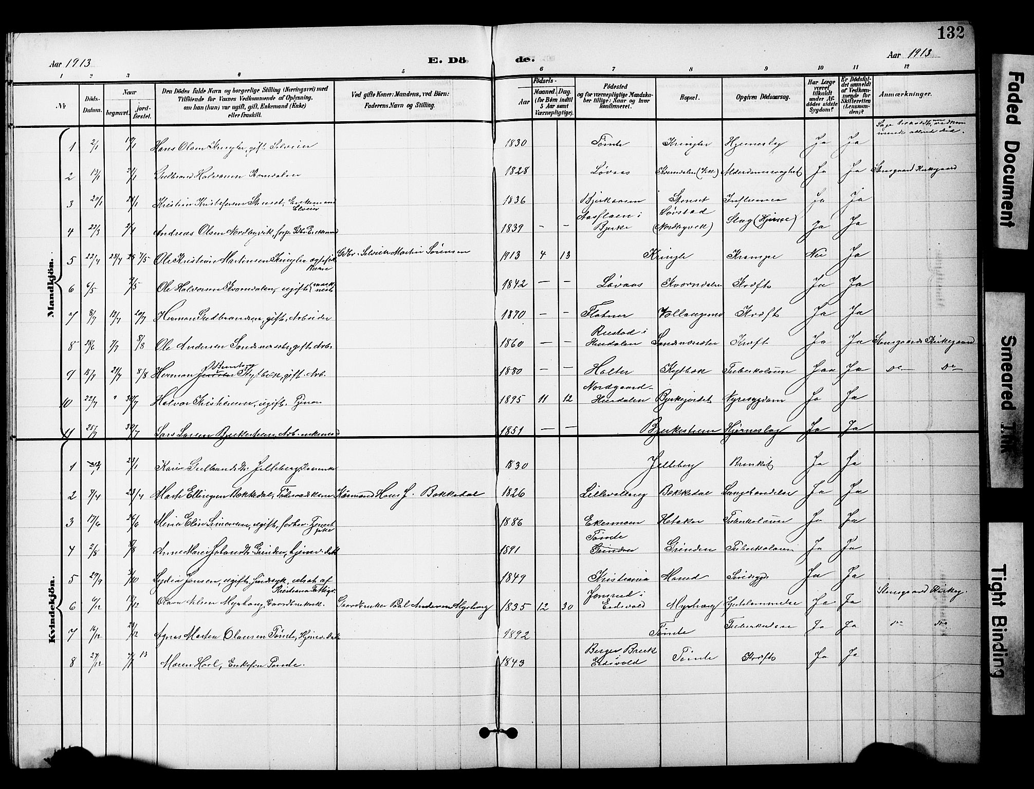 Nannestad prestekontor Kirkebøker, SAO/A-10414a/G/Gc/L0001: Parish register (copy) no. III 1, 1901-1916, p. 132
