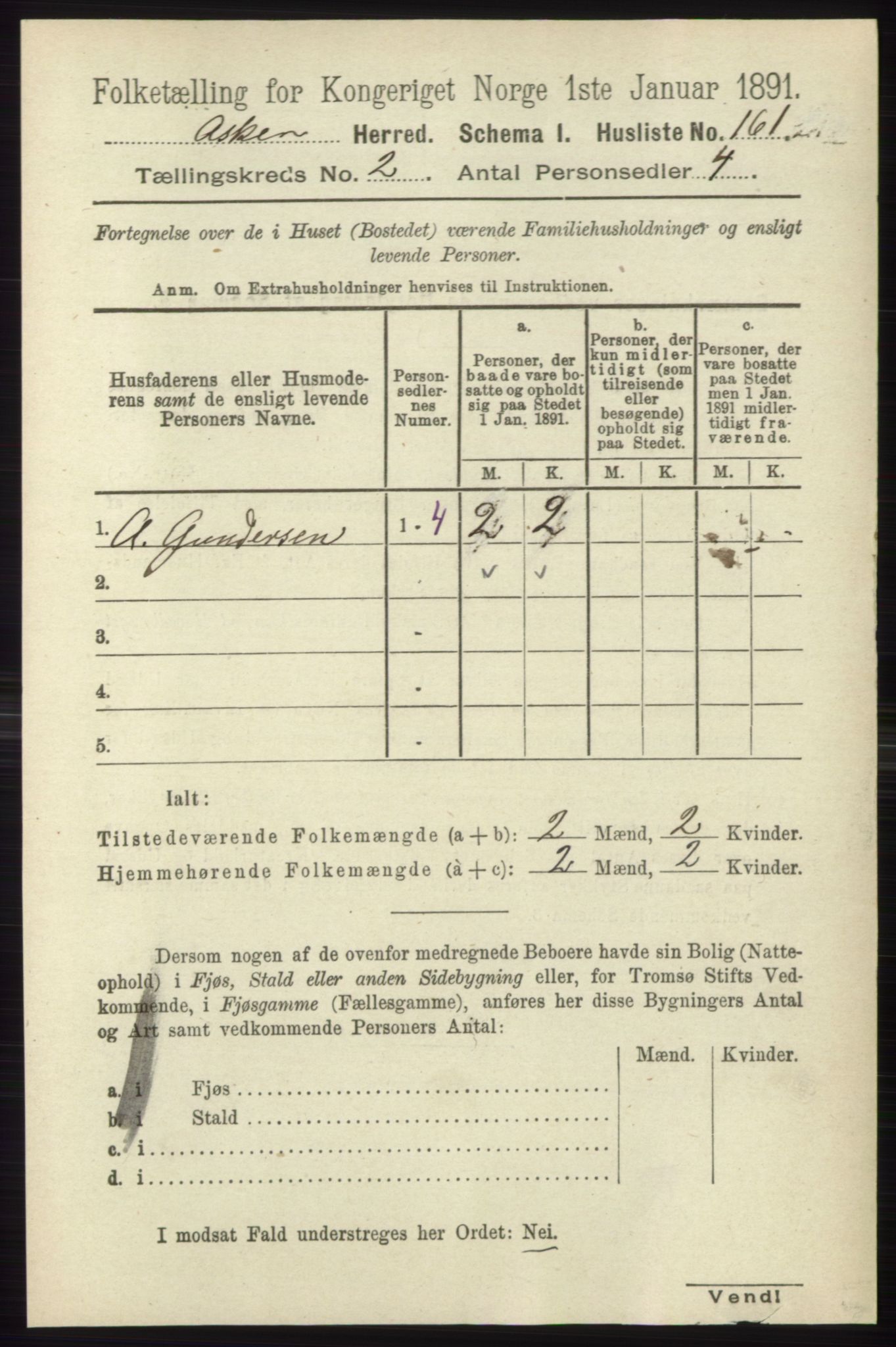 RA, 1891 census for 0220 Asker, 1891, p. 919