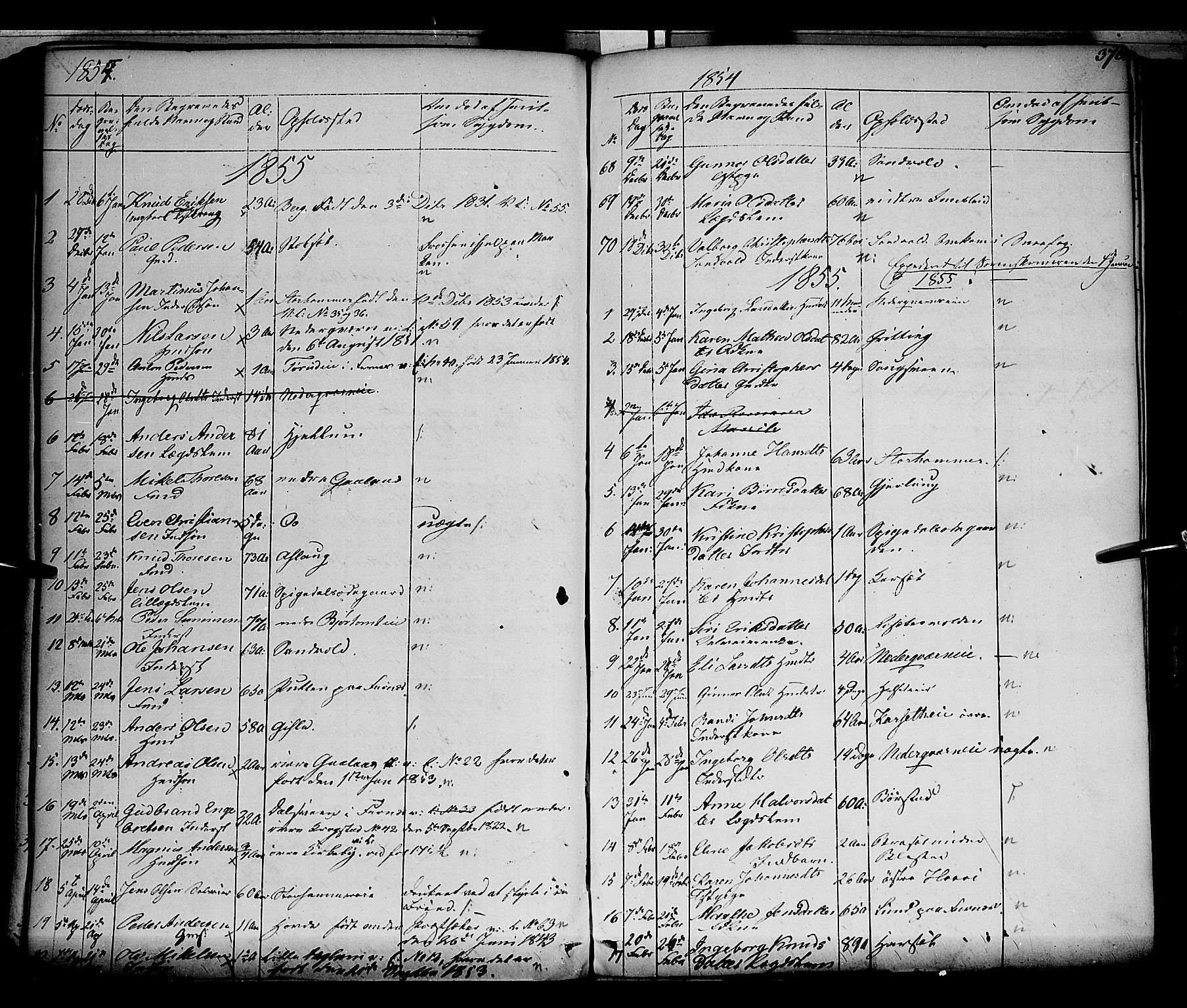 Vang prestekontor, Hedmark, AV/SAH-PREST-008/H/Ha/Haa/L0010: Parish register (official) no. 10, 1841-1855, p. 376