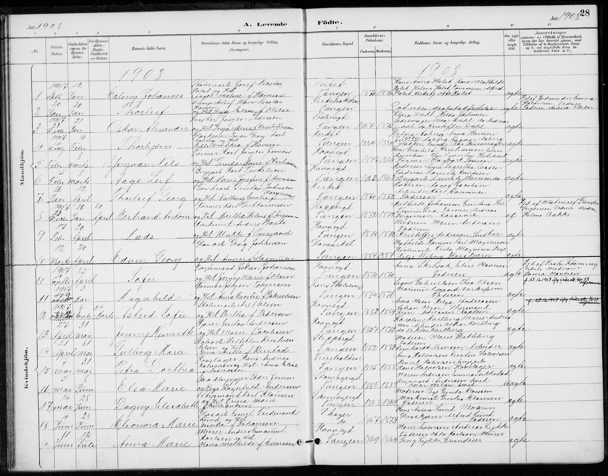 Strømsø kirkebøker, SAKO/A-246/F/Fb/L0007: Parish register (official) no. II 7, 1887-1928, p. 28