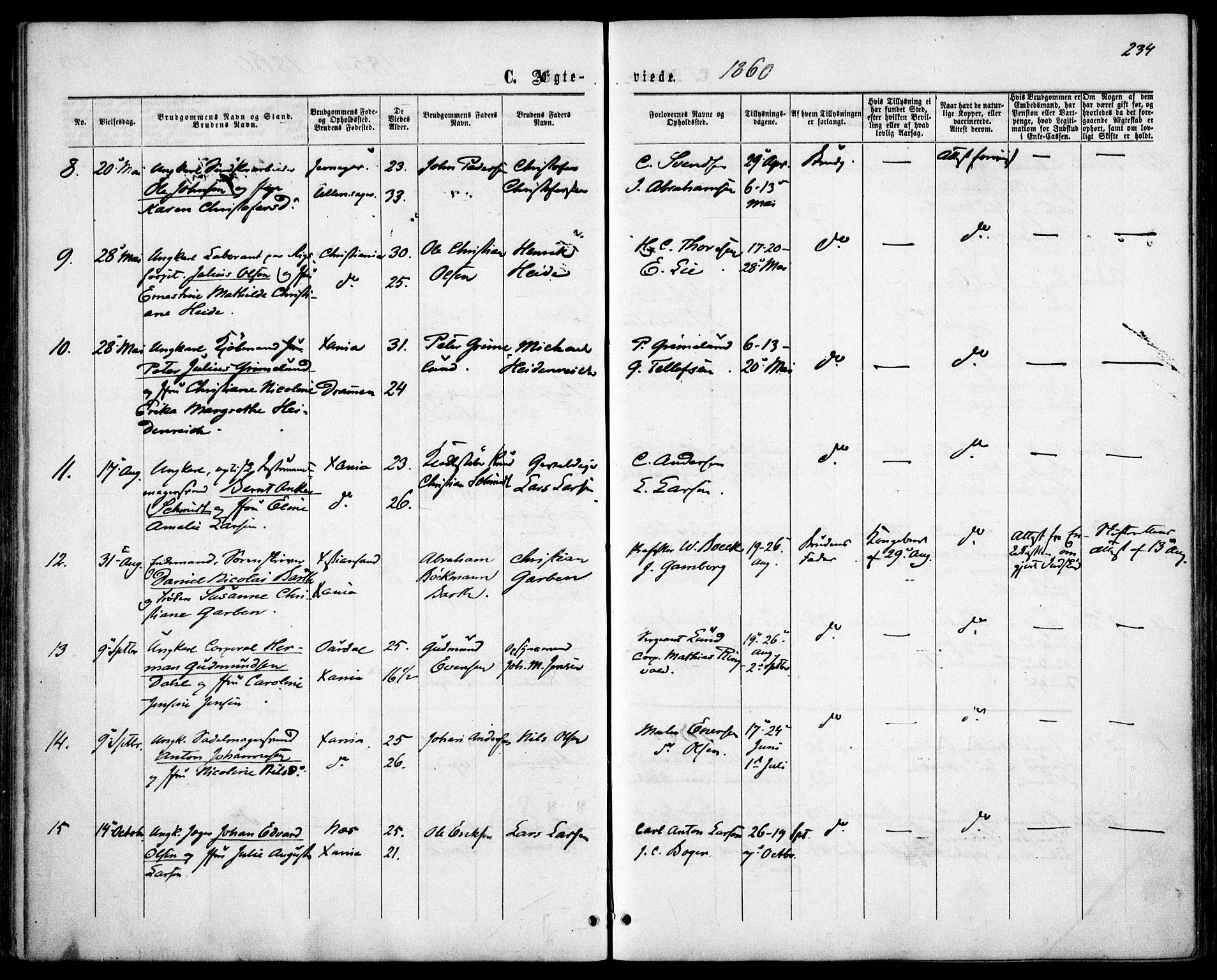 Garnisonsmenigheten Kirkebøker, AV/SAO-A-10846/F/Fa/L0010: Parish register (official) no. 10, 1859-1869, p. 234