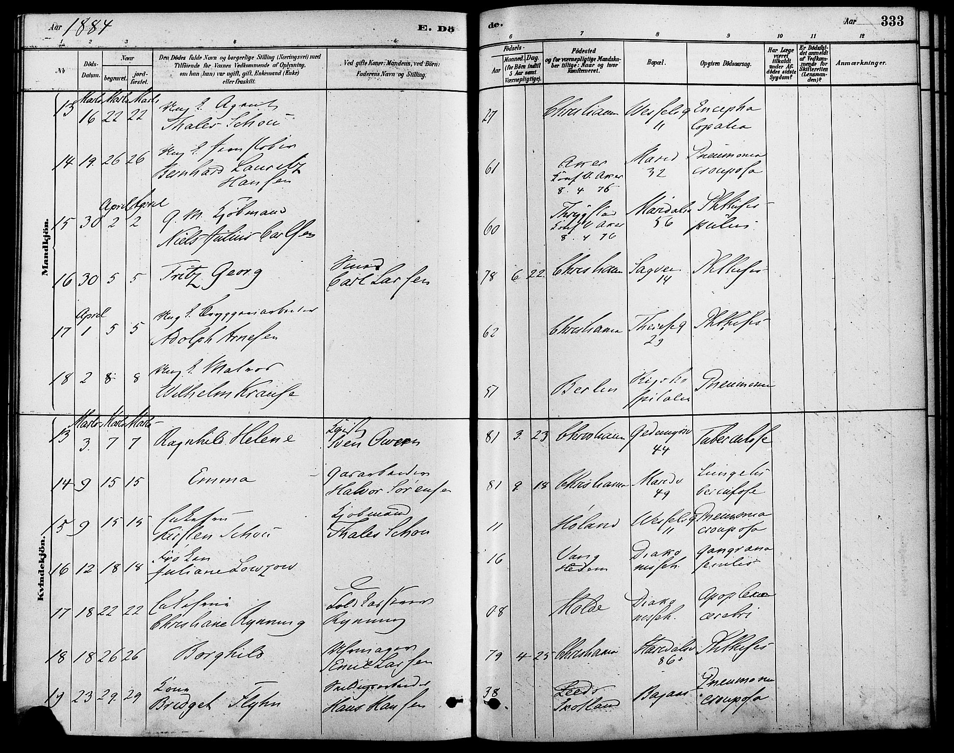 Gamle Aker prestekontor Kirkebøker, AV/SAO-A-10617a/F/L0006: Parish register (official) no. 6, 1880-1887, p. 333