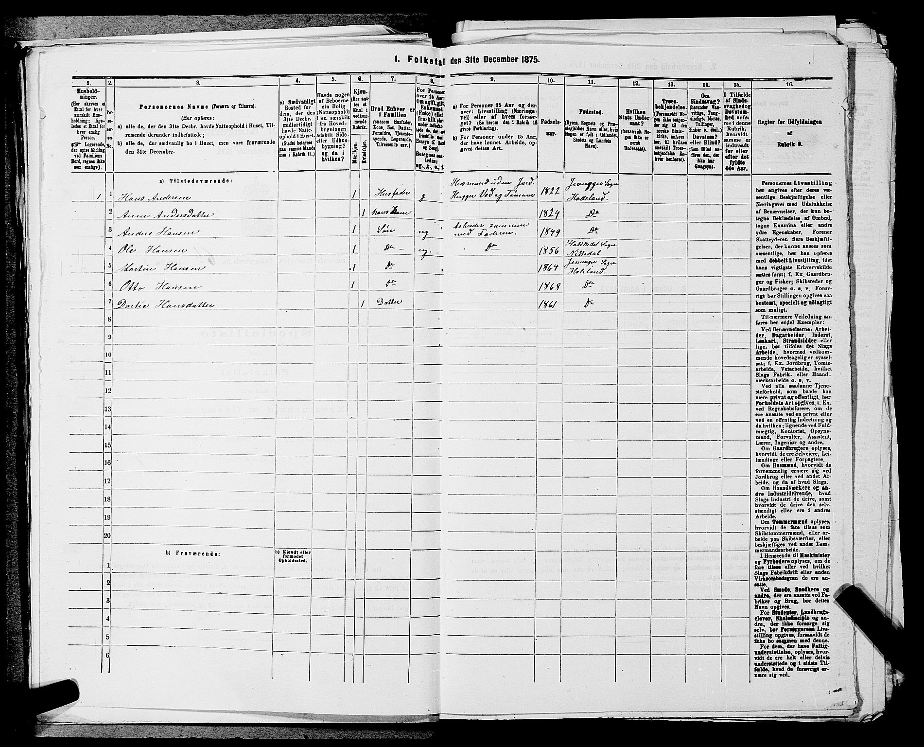 RA, 1875 census for 0238P Nannestad, 1875, p. 990