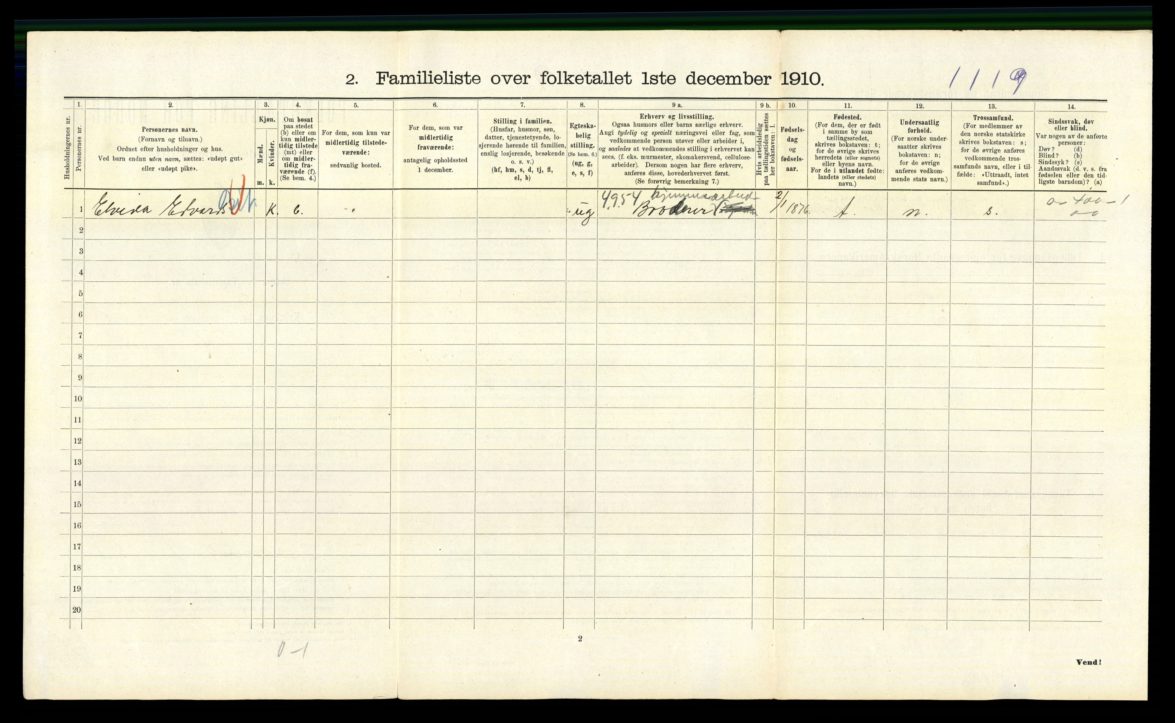 RA, 1910 census for Kristiania, 1910, p. 103176