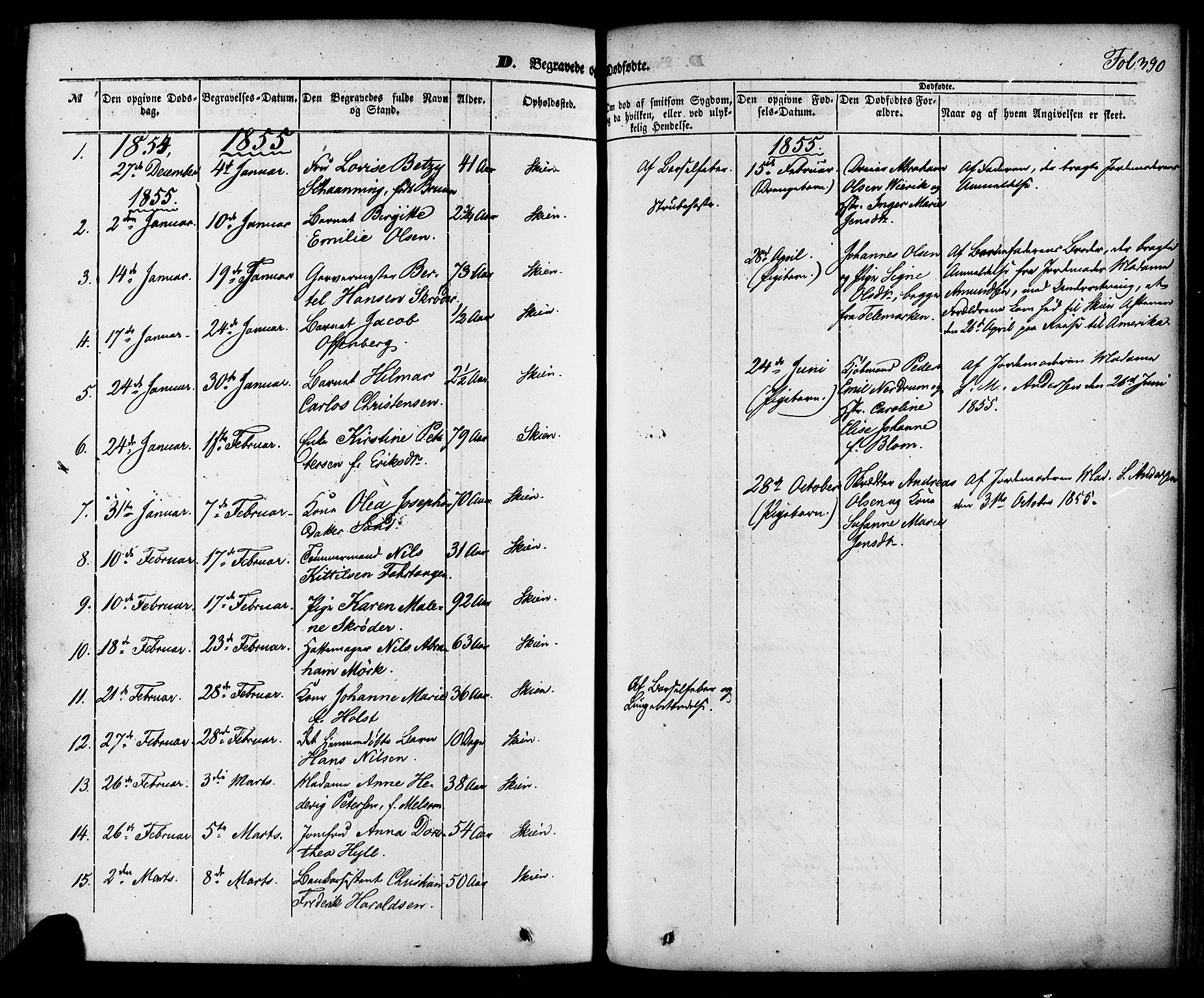 Skien kirkebøker, SAKO/A-302/F/Fa/L0006a: Parish register (official) no. 6A, 1843-1856, p. 390