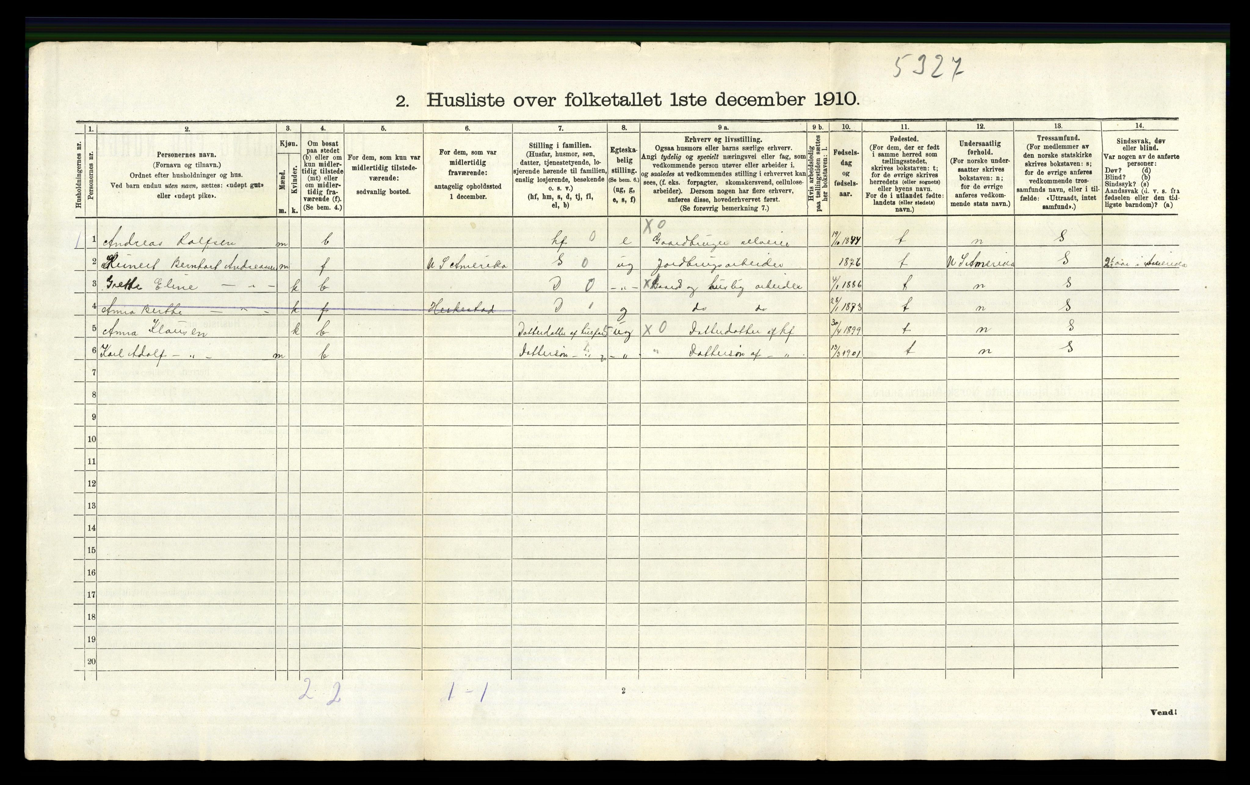 RA, 1910 census for Lund, 1910, p. 435