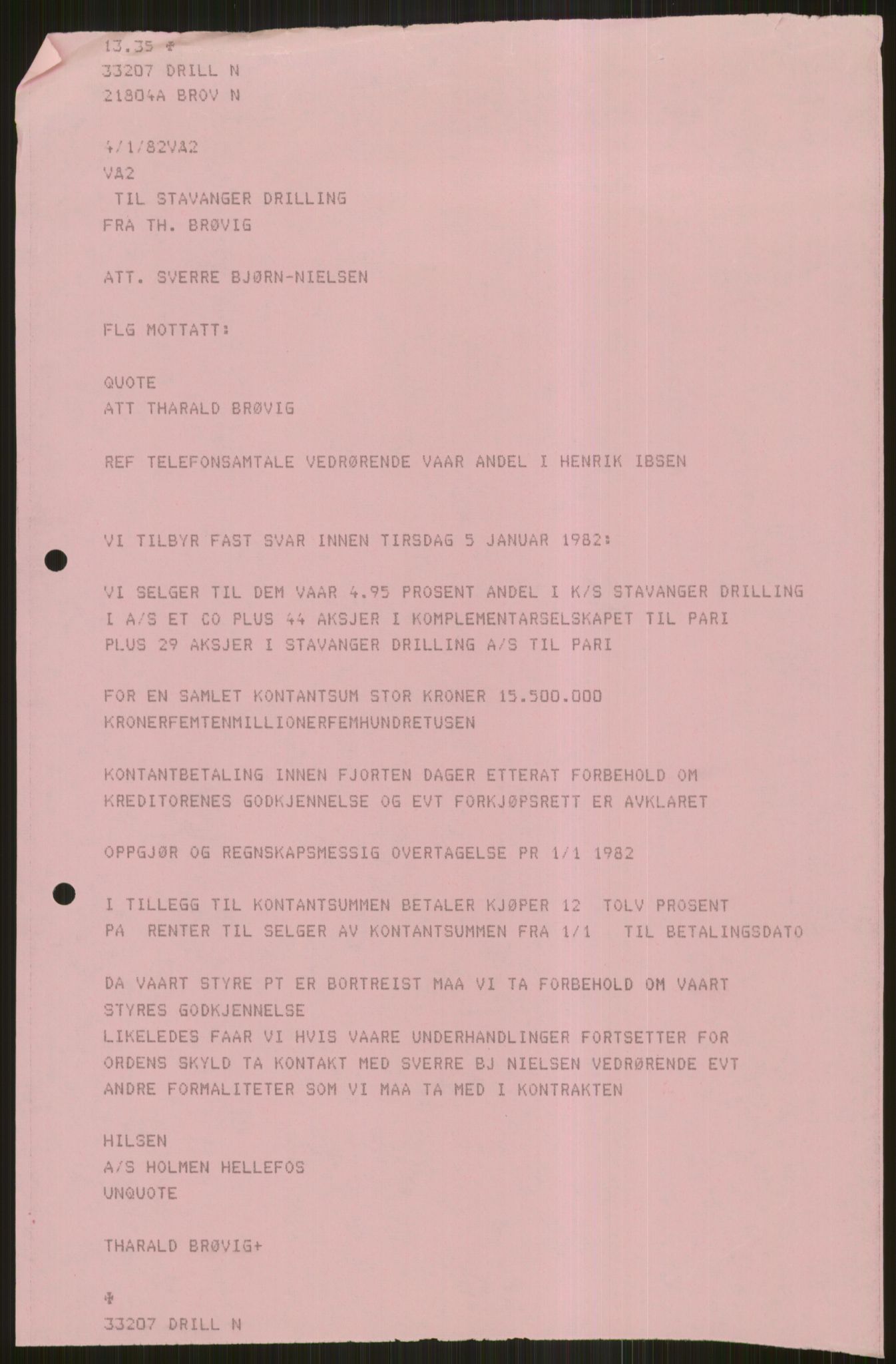 Pa 1503 - Stavanger Drilling AS, SAST/A-101906/D/L0005: Korrespondanse og saksdokumenter, 1974-1985, p. 760