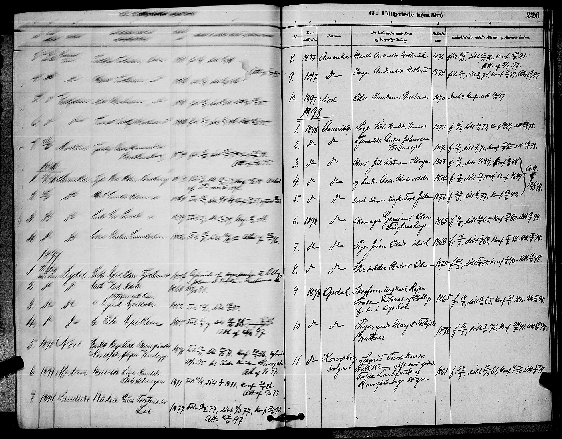Rollag kirkebøker, AV/SAKO-A-240/G/Ga/L0004: Parish register (copy) no. I 4, 1878-1903, p. 226