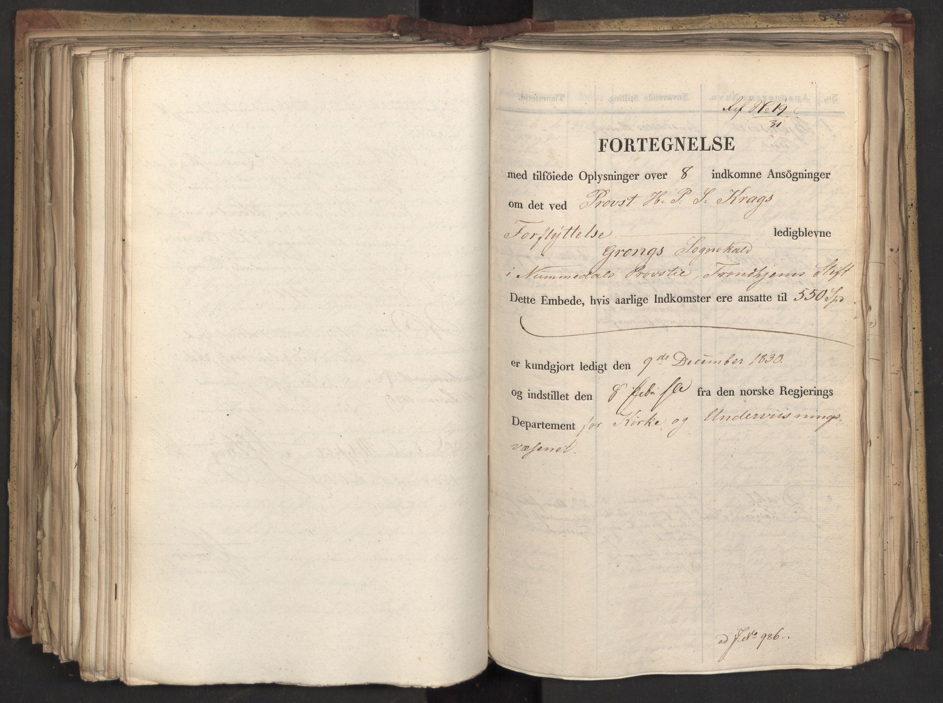 Statsrådsavdelingen i Stockholm, RA/S-1003/D/Da/L0069: Regjeringsinnstillinger nr. 877-1046, 1831, p. 387