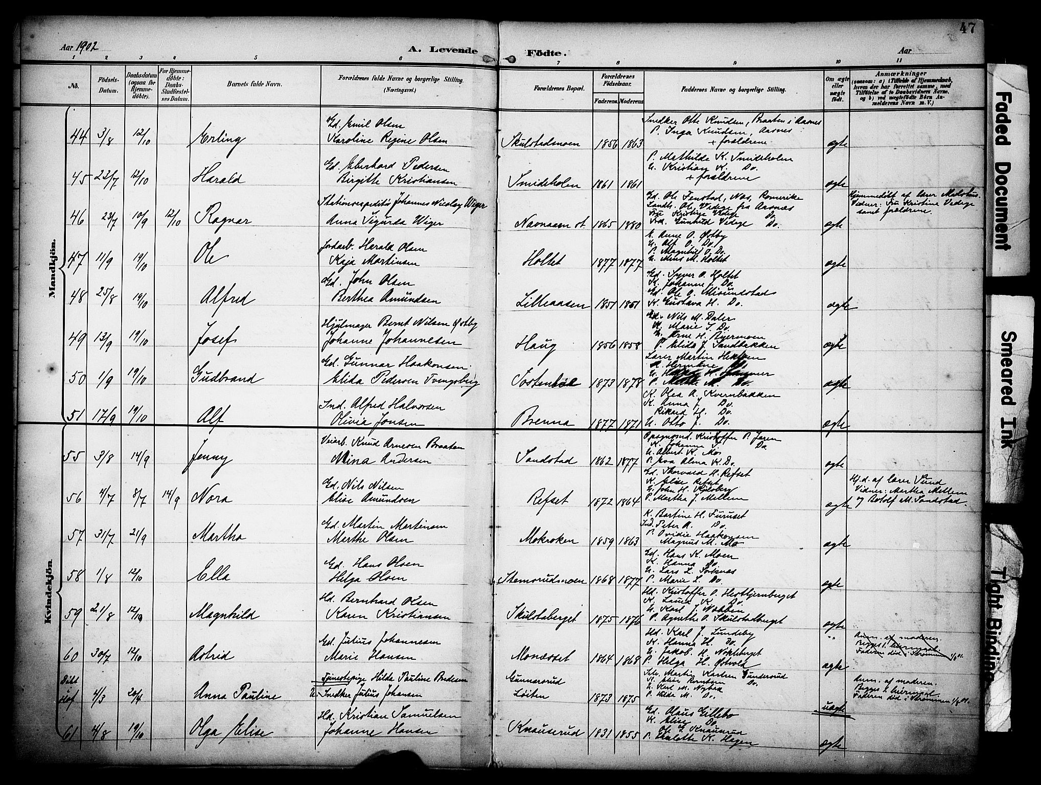 Grue prestekontor, AV/SAH-PREST-036/H/Ha/Haa/L0013: Parish register (official) no. 13, 1898-1910, p. 47