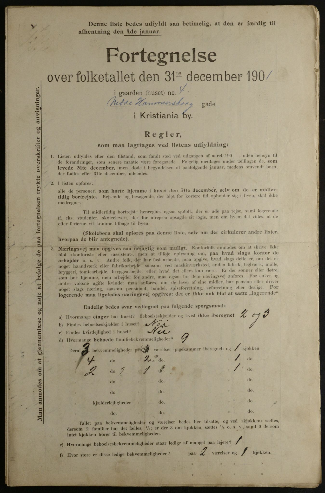 OBA, Municipal Census 1901 for Kristiania, 1901, p. 10612