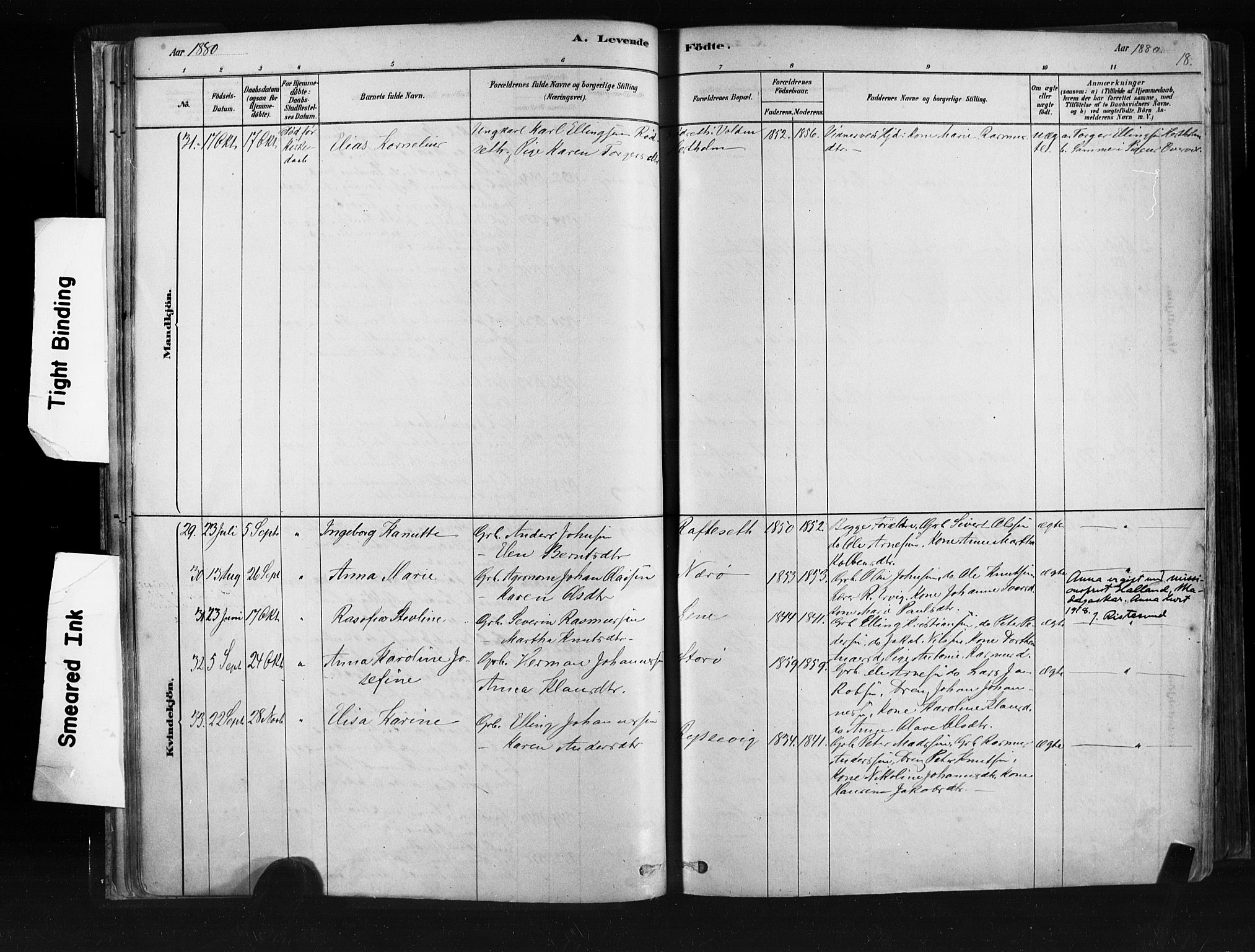 Ministerialprotokoller, klokkerbøker og fødselsregistre - Møre og Romsdal, SAT/A-1454/507/L0073: Parish register (official) no. 507A08, 1878-1904, p. 18